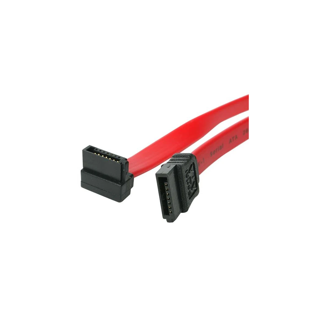 StarTech 18in SATA to Right Angle SATA Serial ATA Cable - 18in SATA Cable - 18 SATA Cable - 18in angled SATA Cable - SATA cable - Serial ATA 150/300/600 - SATA (R) to SATA (R) - 45.7 cm - right-angled connector - red - for P/N: 25S22M2NGFFR, 35S24M2NGFF,