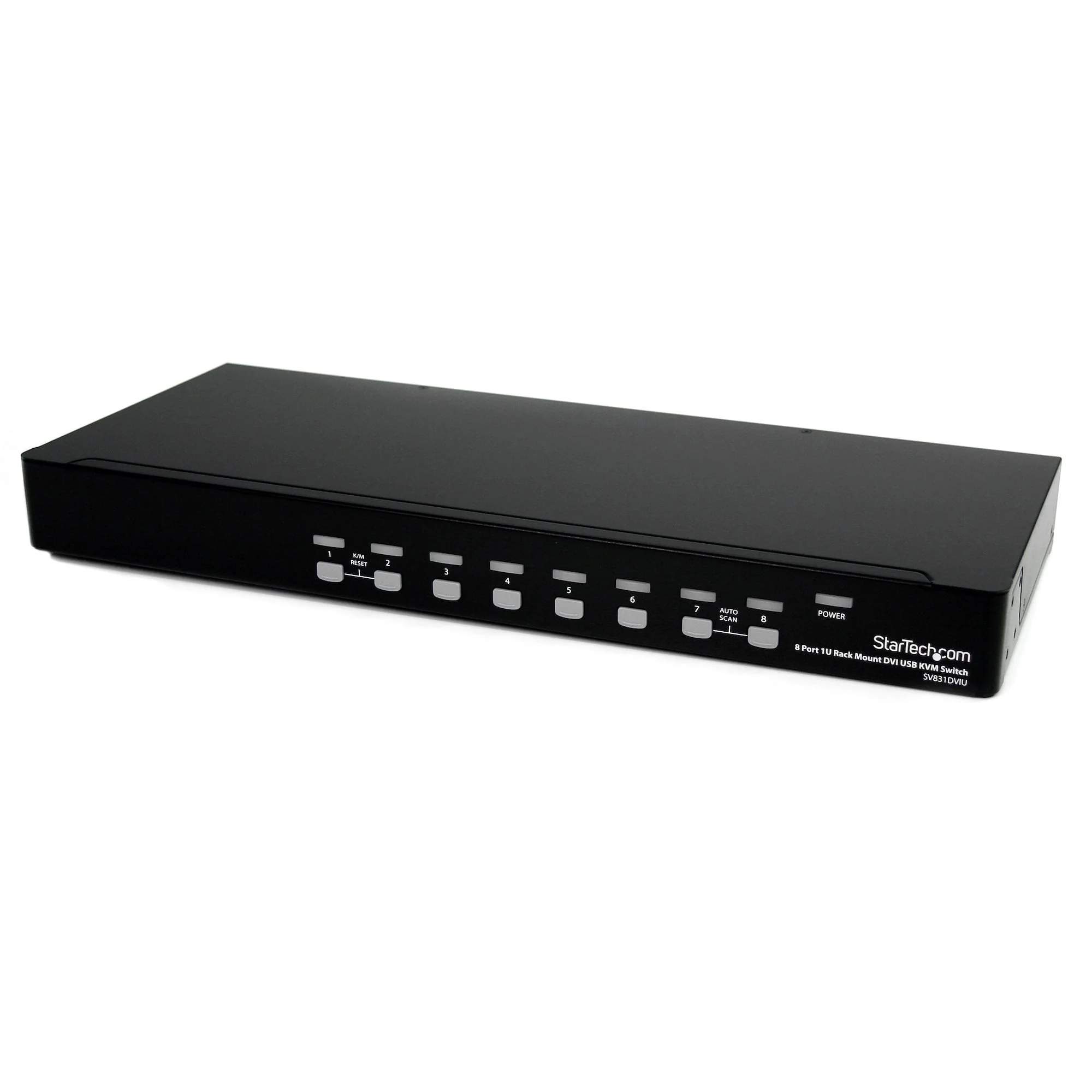 Startech 8 Port 1U Rackmount DVI USB KVM Switch - USB DVI KVM Switch - DVI KVM Switch - USB KVM Switch (SV831DVIU) - KVM switch - 8 x KVM port(s) - 1 local user - rack-mountable - for P/N: RK12OD2, RK2537BKM, RK3236BKF, RK4236BKB, RK4242BK24, RK4242BK30,
