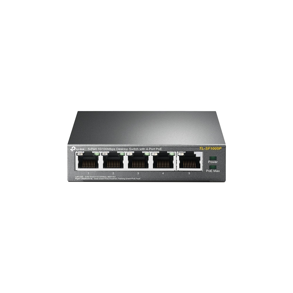 TP-Link TL-SF1005P - Switch - unmanaged - 5 x 10/100 (4 PoE) - desktop - PoE (58 W)