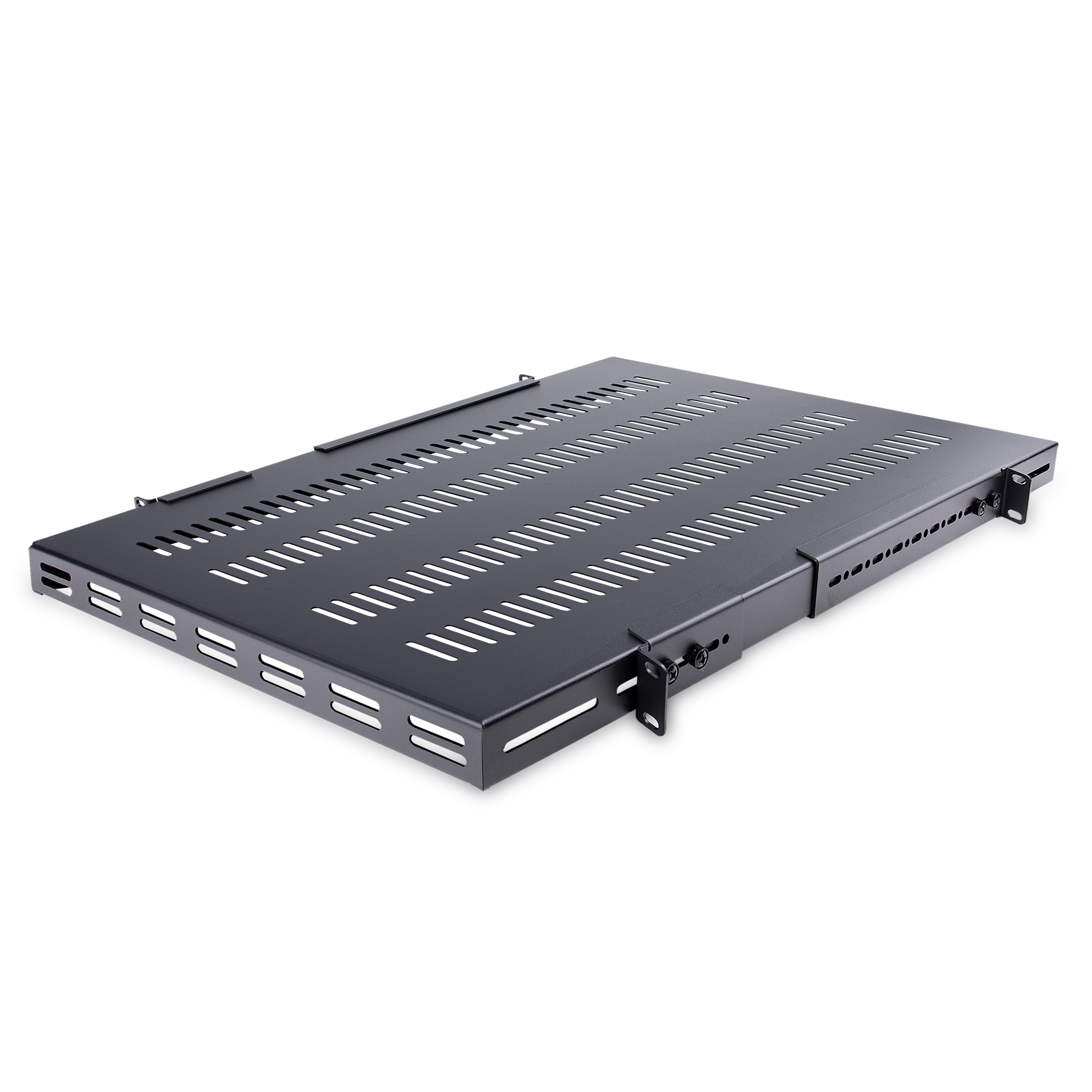 Startech Server Rack Shelf - 1U - Adjustable Mount Depth - Heavy Duty - Rack shelf - black - 1U - 19" - for P/N: RK1233BKM, RK2433BKM, RK2537BKM, RK3236BKF, RK4236BKB, RK4242BK24, RK4242BK30