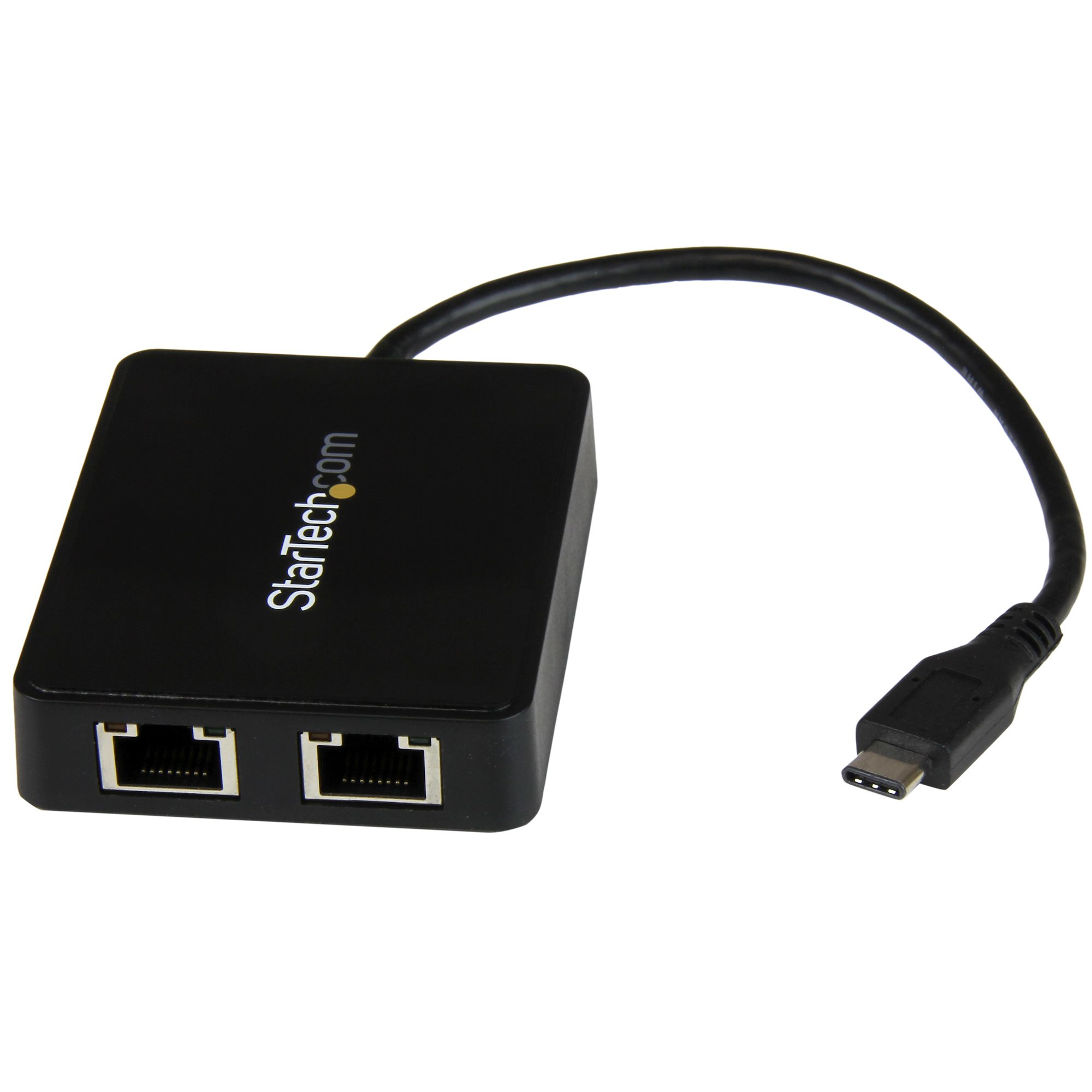 Startech USB-C to Dual Gigabit Ethernet Adapter with USB 3.0 (Type-A) Port - USB Type-C Gigabit Network Adapter (US1GC301AU2R) - Network adapter - USB-C - Gigabit Ethernet x 2 + USB 3.0 - for P/N: TB33A1C