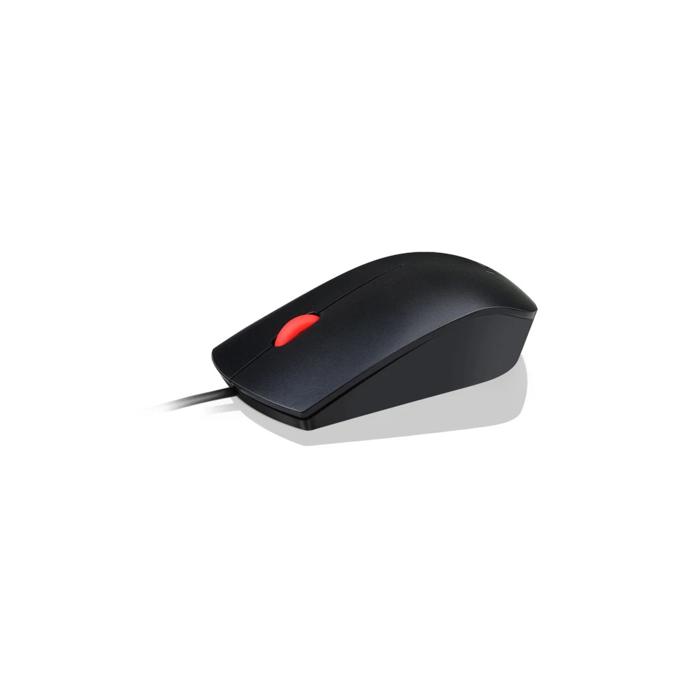 Lenovo Essential - Mouse - right and left-handed - optical - 3 buttons - wired - USB - black