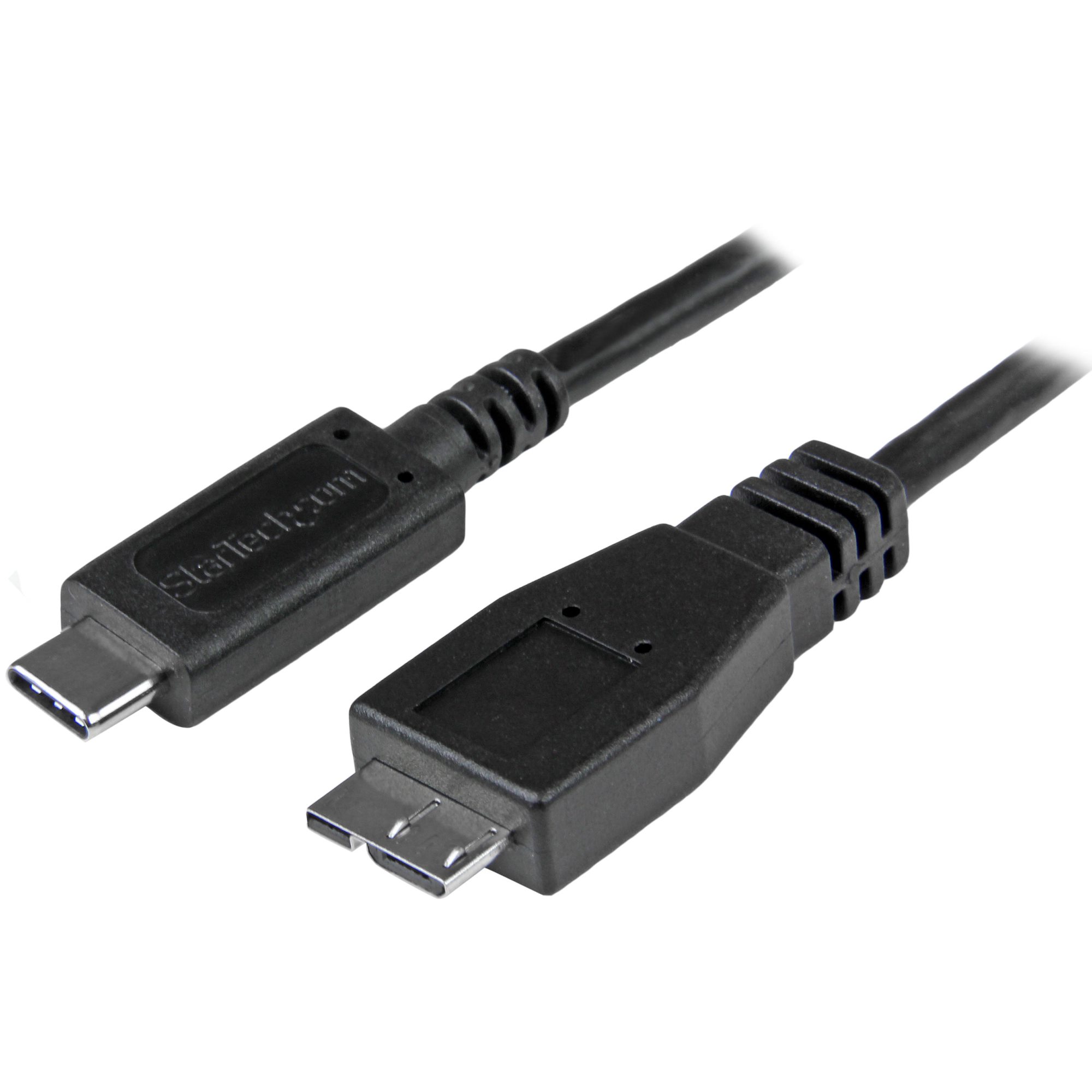 StarTech USB C to Micro USB Cable 0.5m - USB 3.1 Type C to Micro USB Type B Cable - Micro USB 3.1 to USB-C - Thunderbolt 3 Compatible (USB31CUB50CM) - USB cable - USB-C (M) to Micro-USB Type B (M) - USB 3.1 Gen 2 - 50 cm - black - for P/N: HB31C2A1CGS, HB