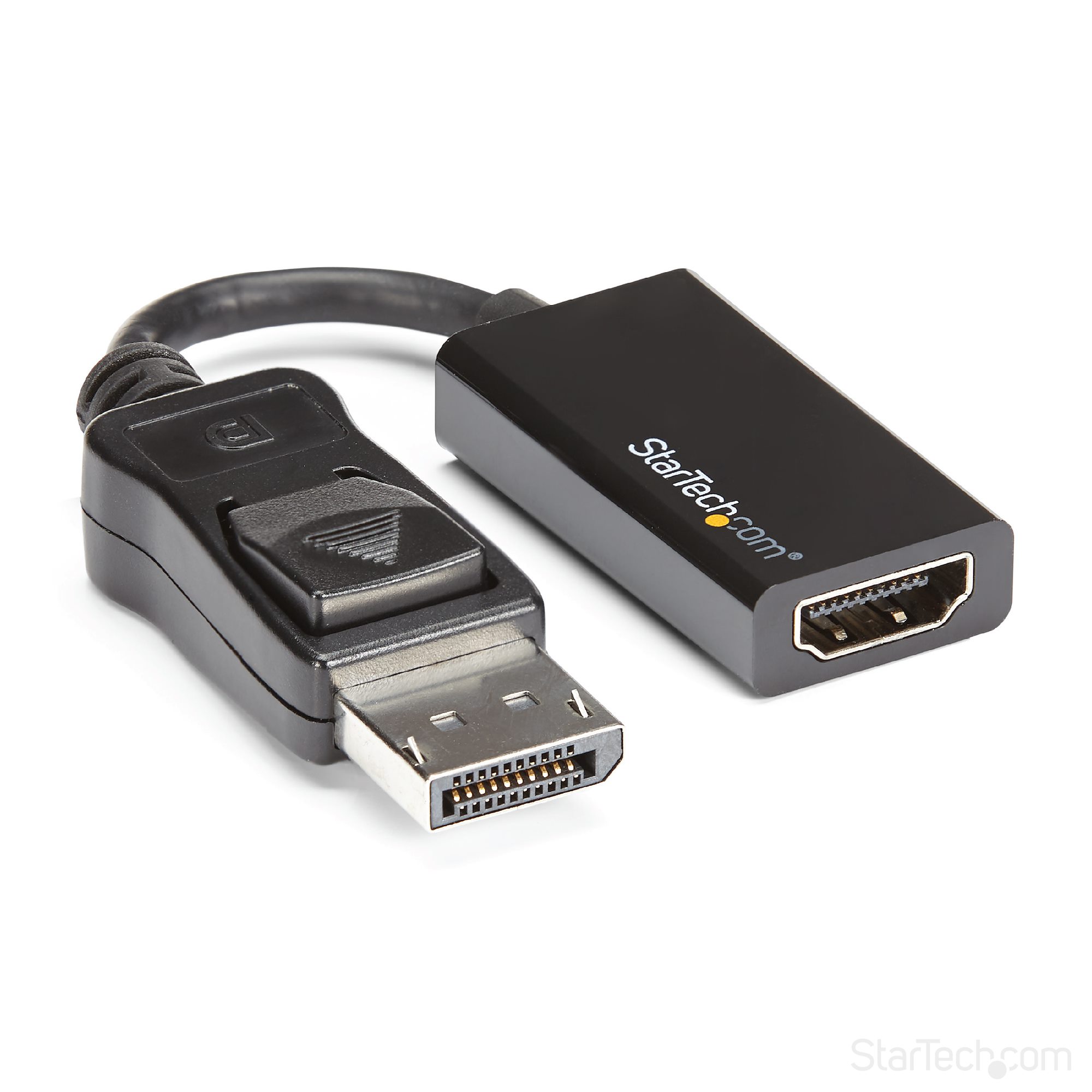 Startech DisplayPort to HDMI Adapter, 4K 60Hz HDR10 Active DisplayPort 1.4 to HDMI 2.0b Video Converter, 4K DP to HDMI Adapter Dongle for Monitor/Display/TV, Latching DP Connector - Ultra HD, EMI Shielding (DP2HD4K60H) - Adapter - DisplayPort male latched