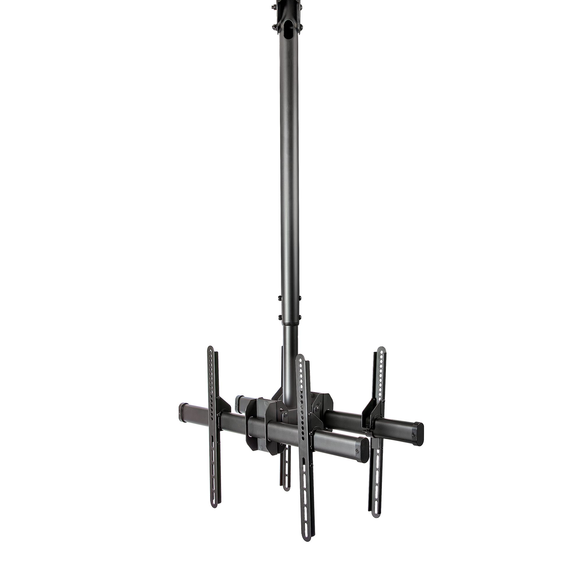 Startech Dual TV Ceiling Mount, Back-to-Back Heavy Duty Hanging Dual Screen Mount with Adjustable Telescopic 3.5' to 5' Pole, Tilt/Swivel/Rotate, VESA Bracket for 32-75" Displays - Ceiling TV Bracket (FPCEILBTB) - Bracket - for flat panel - heavy duty st