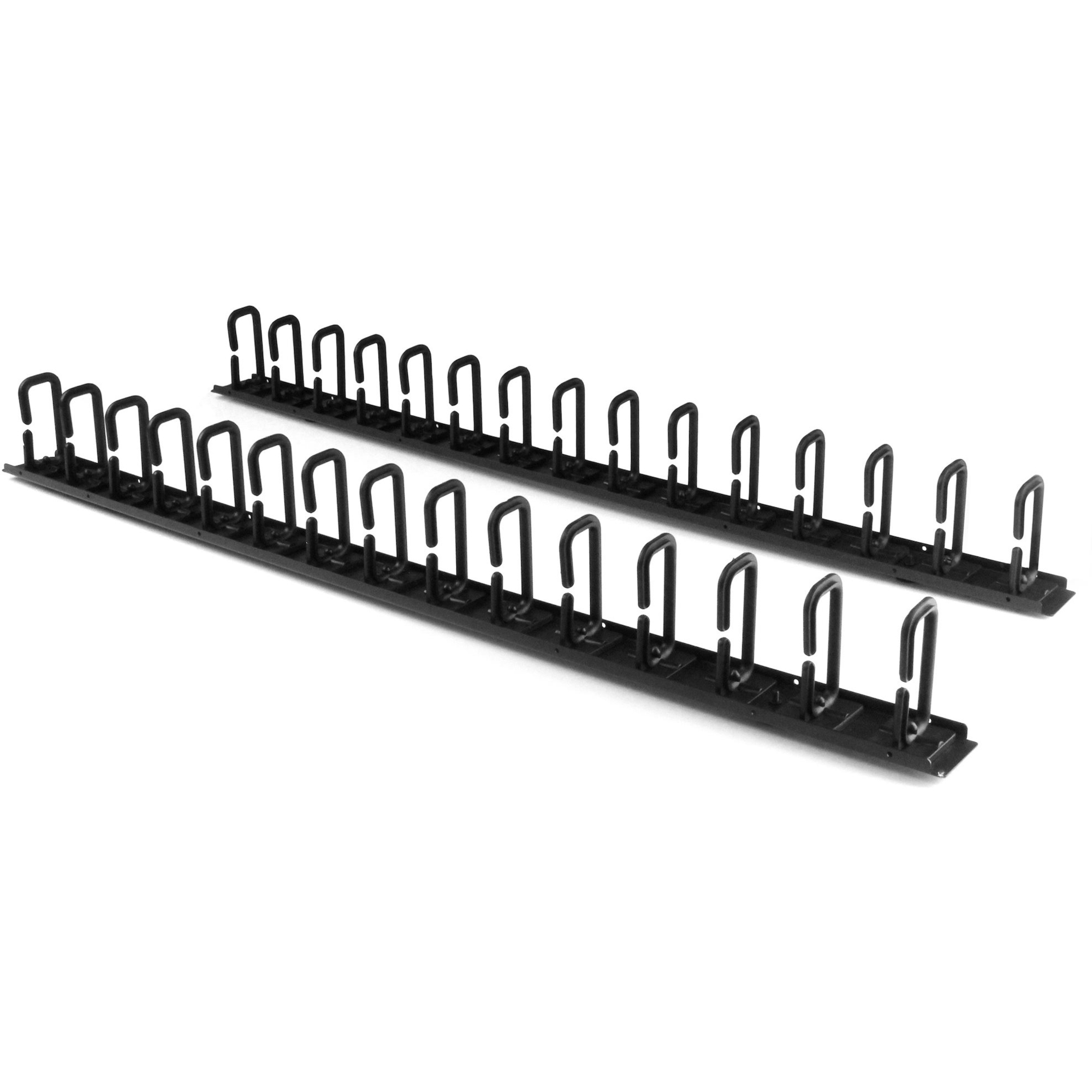 Startech Vertical 0U Server Rack Cable Management w/ D-Ring Hooks - 40U Network Rack Cord Manager Panels - 2x 3ft Wire Organizers (CMVER40UD) - D-ring cable management kit - 1.83 m - black - 40U - for P/N: RK2537BKM, RK4242BK24, RK4242BK30