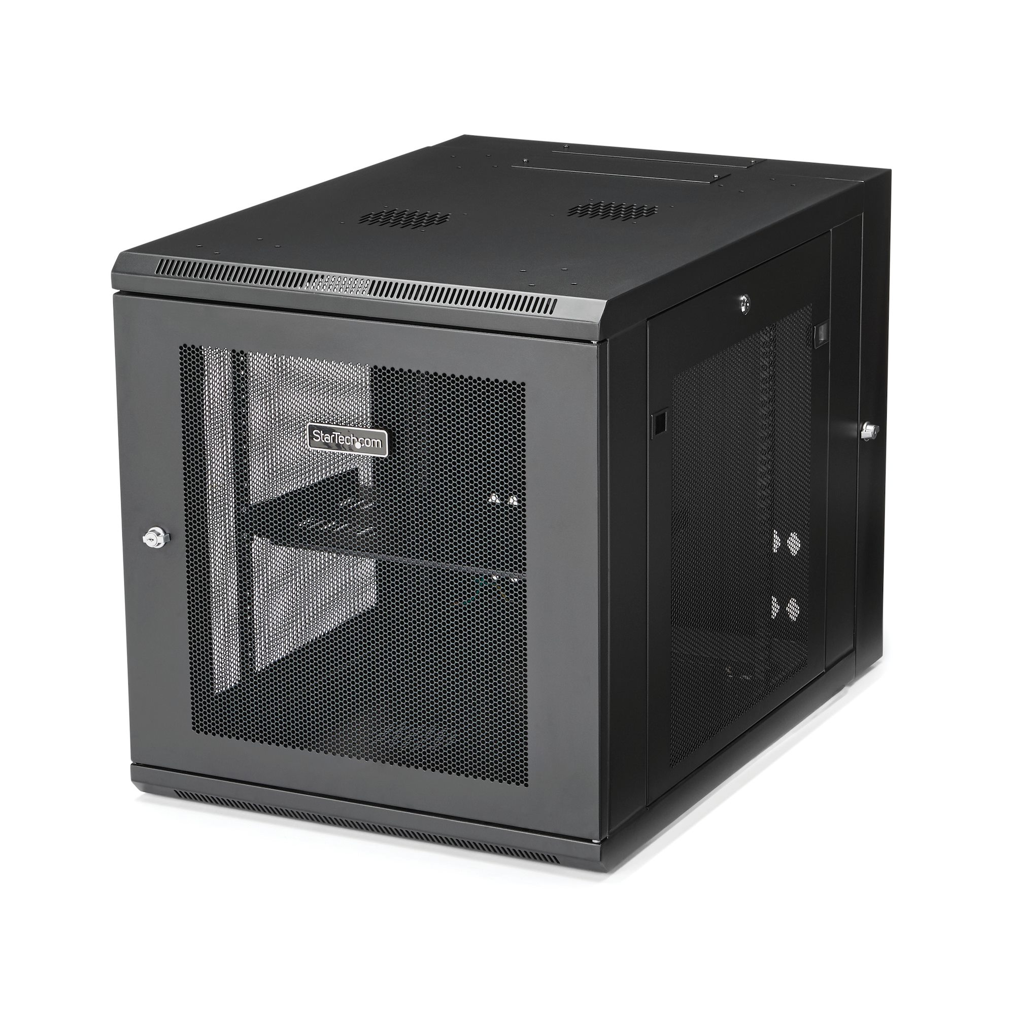 Startech 12U 19" Wall Mount Network Cabinet, 4 Post 24" Deep Hinged Server Room Data Cabinet- Locking Computer Equipment Enclosure with Shelf, Flexible Vented IT Rack, Pre-Assembled - 12U Vented Cabinet (RK1232WALHM) - Rack enclosure cabinet - wall mounta