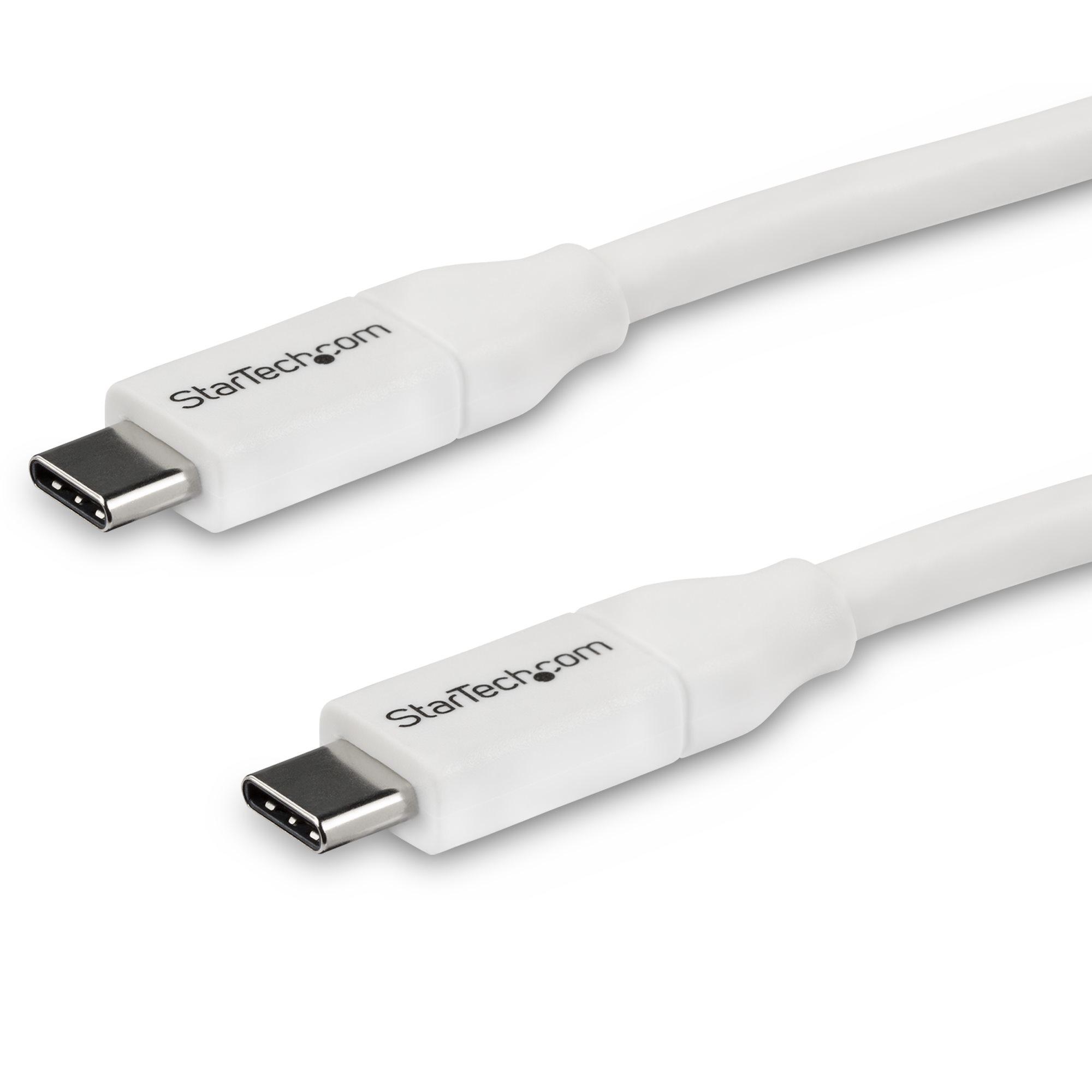 StarTech USB C to USB C Cable - 13 ft / 4m - 5A PD - M/M - White - USB 2.0 - USB-IF Certified - USB Type C Cable - USB C Charging Cable (USB2C5C4MW) - USB cable - USB-C (M) to USB-C (M) - USB 2.0 - 5 A - 4 m - white