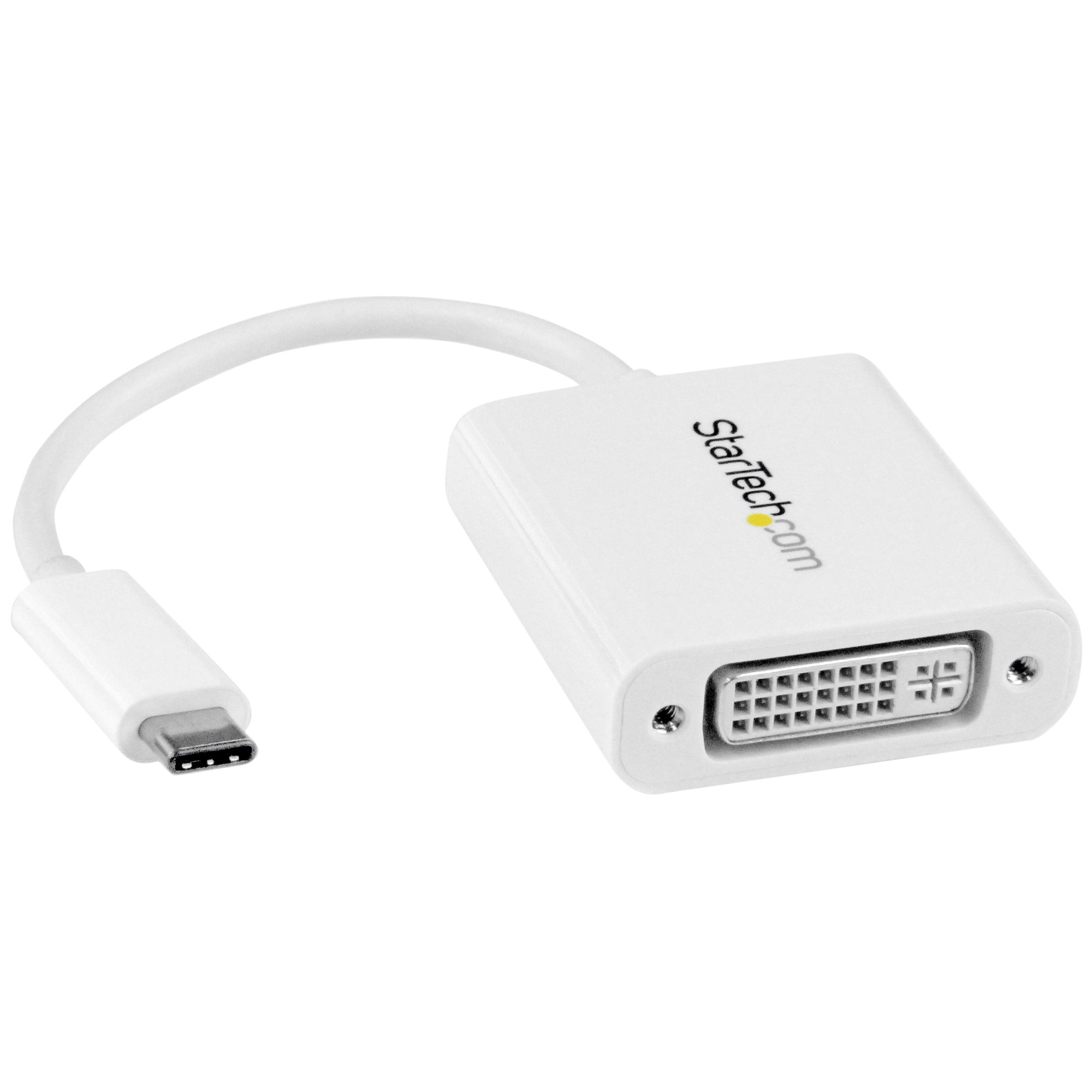 StarTech USB C to DVI Adapter - White - 1920x1200 - USB Type C Video Converter for Your DVI D Display / Monitor / Projector (CDP2DVIW) - External video adapter - USB-C - DVI - white - for P/N: TB4CDOCK