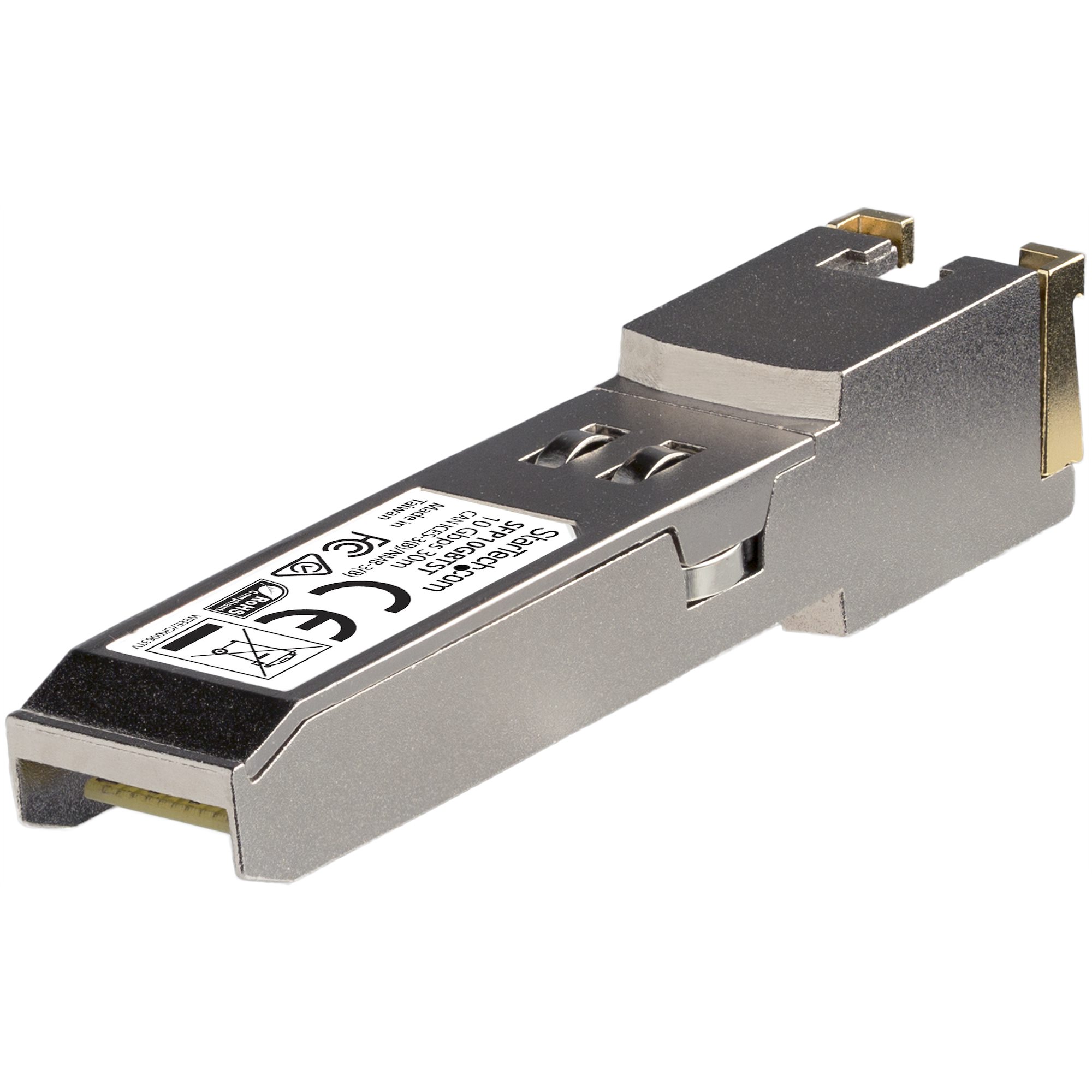Startech MSA Uncoded Compatible SFP+ Module, 10GBASE-T, SFP to RJ45 (Copper) for Cat6 and Cat5e, 10GE Gigabit Ethernet SFP+, RJ-45 (Copper) 30m, 10Gbps Transceiver SFP+ Copper Module - Lifetime Warranty (SFP10GBTST) - SFP+ transceiver module - 10GbE - 10G