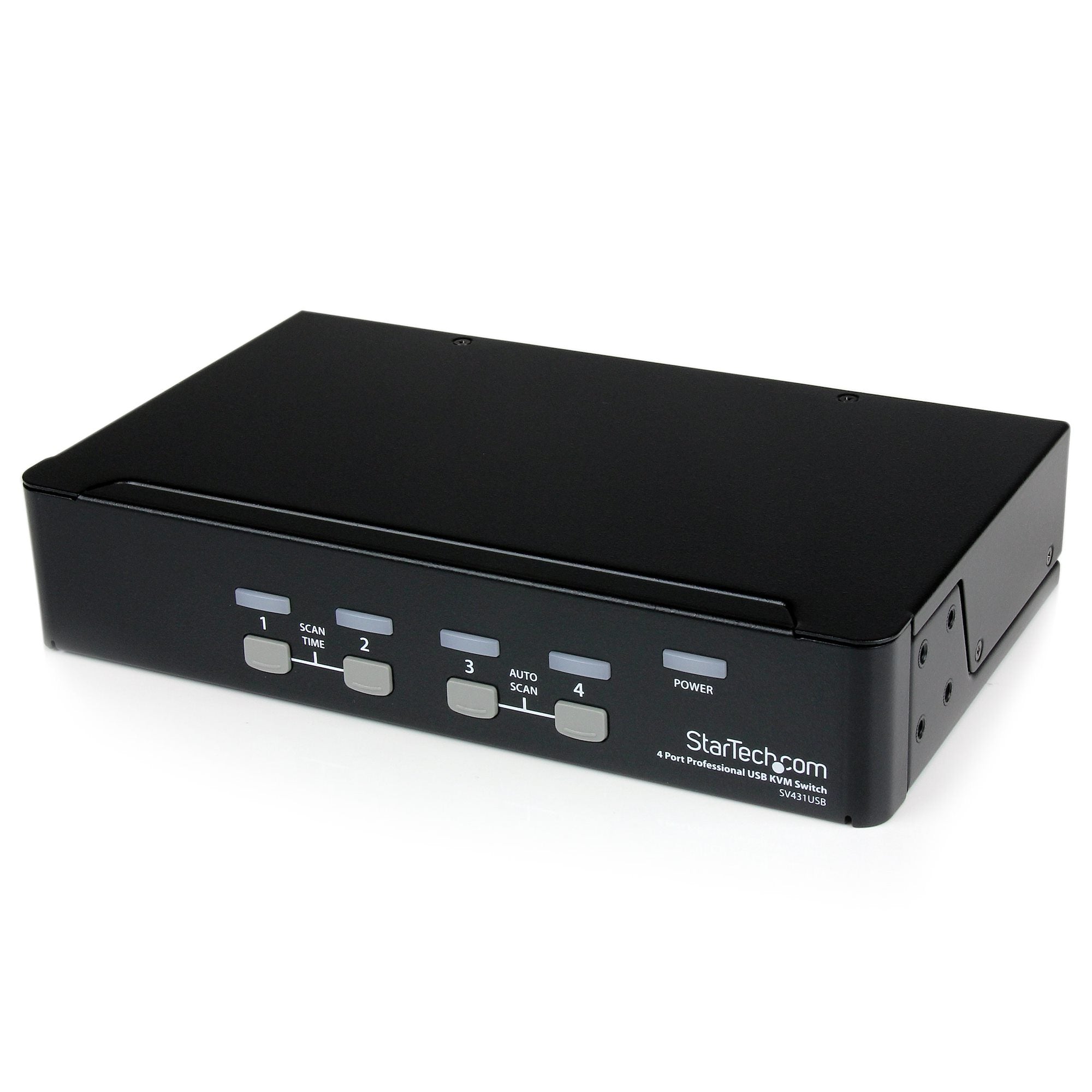 Startech 4 Port Professional VGA USB KVM Switch with Hub - 1U Rack-mountable KVM Switch (SV431USB) - KVM switch - 4 x KVM port(s) - 1 local user - desktop - for P/N: SV431RACK, SVUSB2N1_10, SVUSB2N1_15, SVUSB2N1_6