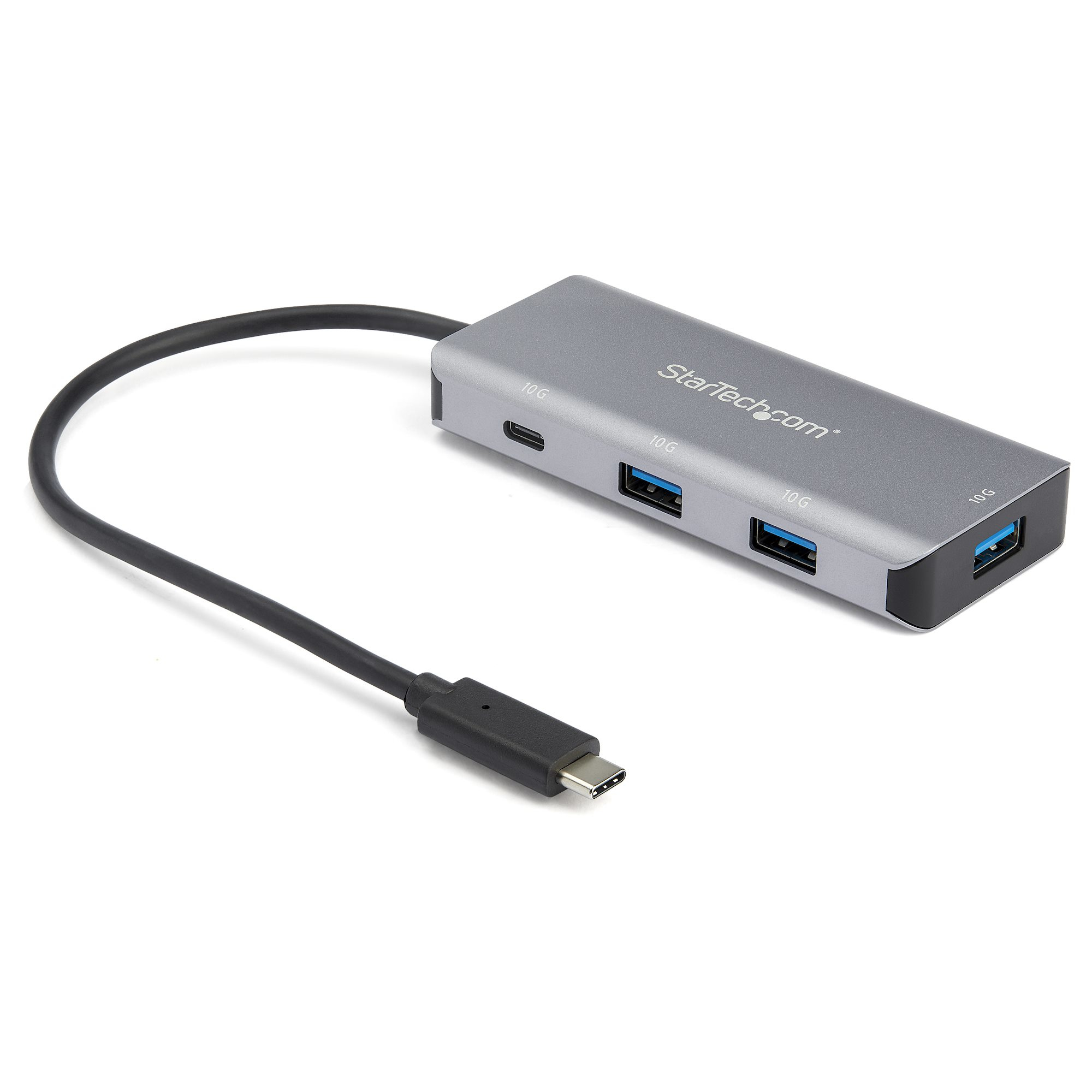 Startech 4 Port USB C Hub w/ 3x USB A & 1x USB C, SuperSpeed 10Gbps USB Type-C, USB 3.1/3.2 Gen 2 Hub, USB Bus Powered, Compact USB-C to USB Adapter Hub, Portable/Laptop Hub, Aluminum - Windows/macOS/Linux (HB31C3A1CB) - Hub - 1 x USB-C + 3 x USB 3.1 - de