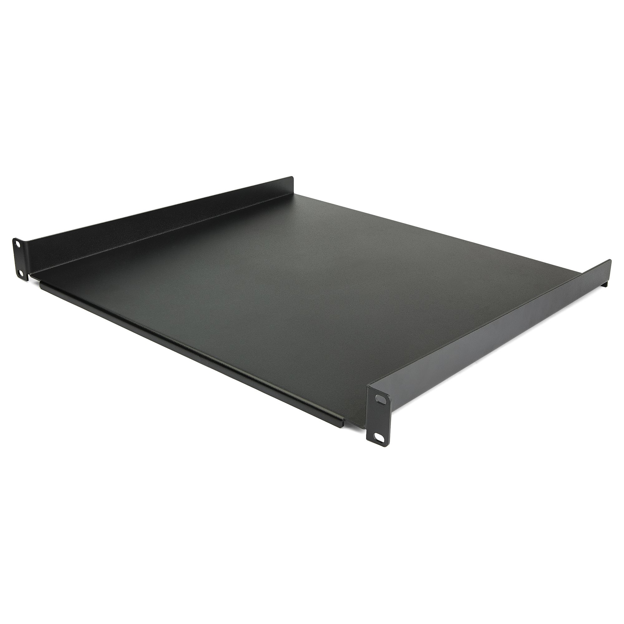 Startech 1U Server Rack Cabinet Shelf, 16in Deep Fixed Cantilever Tray, Rackmount Shelf for 19" AV/Data/Network Equipment Enclosure with Cage Nuts & Screws, 44lbs Weight Capacity - 1U Rack Shelf 16" Deep (CABSHELF116) - Rack shelf - black - 1U - 16" - for