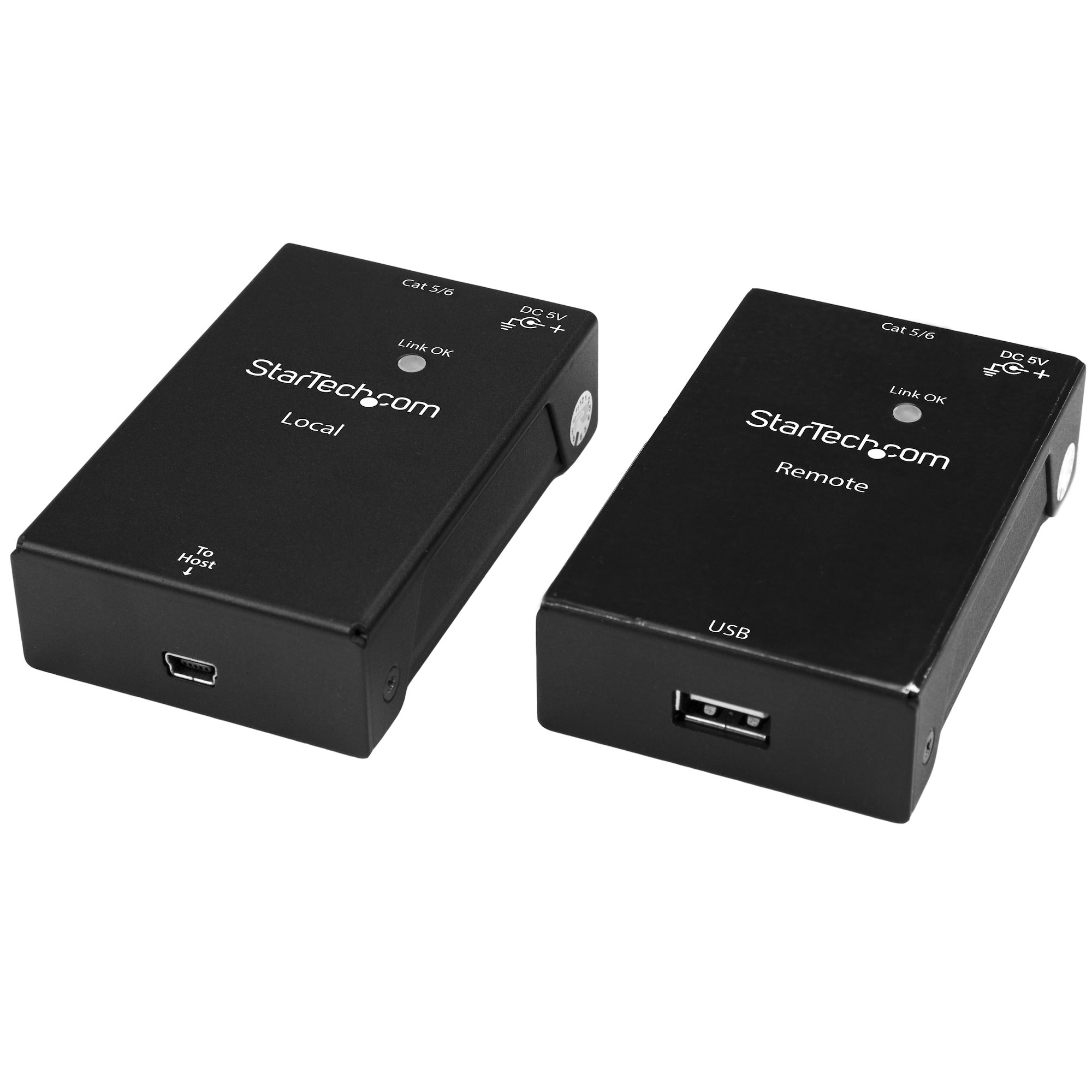 Startech USB 2.0 Extender over Cat5e/Cat6 Cable (RJ45), Up to 165ft (50m), High Speed USB Port Extender Adapter Kit, Powered, USB over Ethernet Cable Extender, 480Mbps, Metal Housing - Power/Link/Activity LEDs (USB2001EXTV) - USB extender - USB 2.0 - over