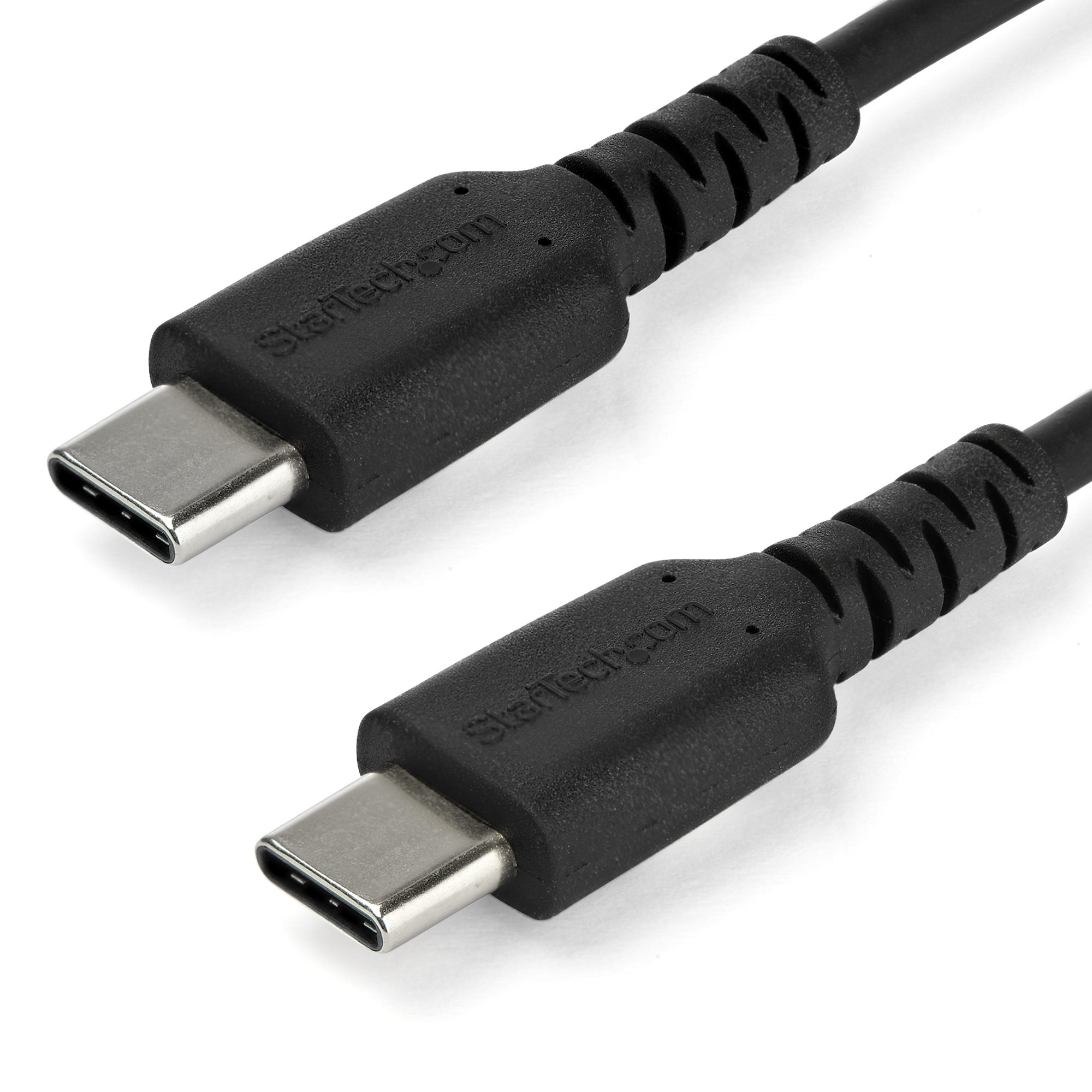 StarTech 2m USB C Charging Cable, Durable Fast Charge & Sync USB 2.0 Type C to USB C Laptop Charger Cord, TPE Jacket Aramid Fiber M/M 60W White, Samsung S10, S20 iPad Pro MS Surface - Heavy Duty and Rugged - USB cable - USB-C (M) straight to USB-C (M) str