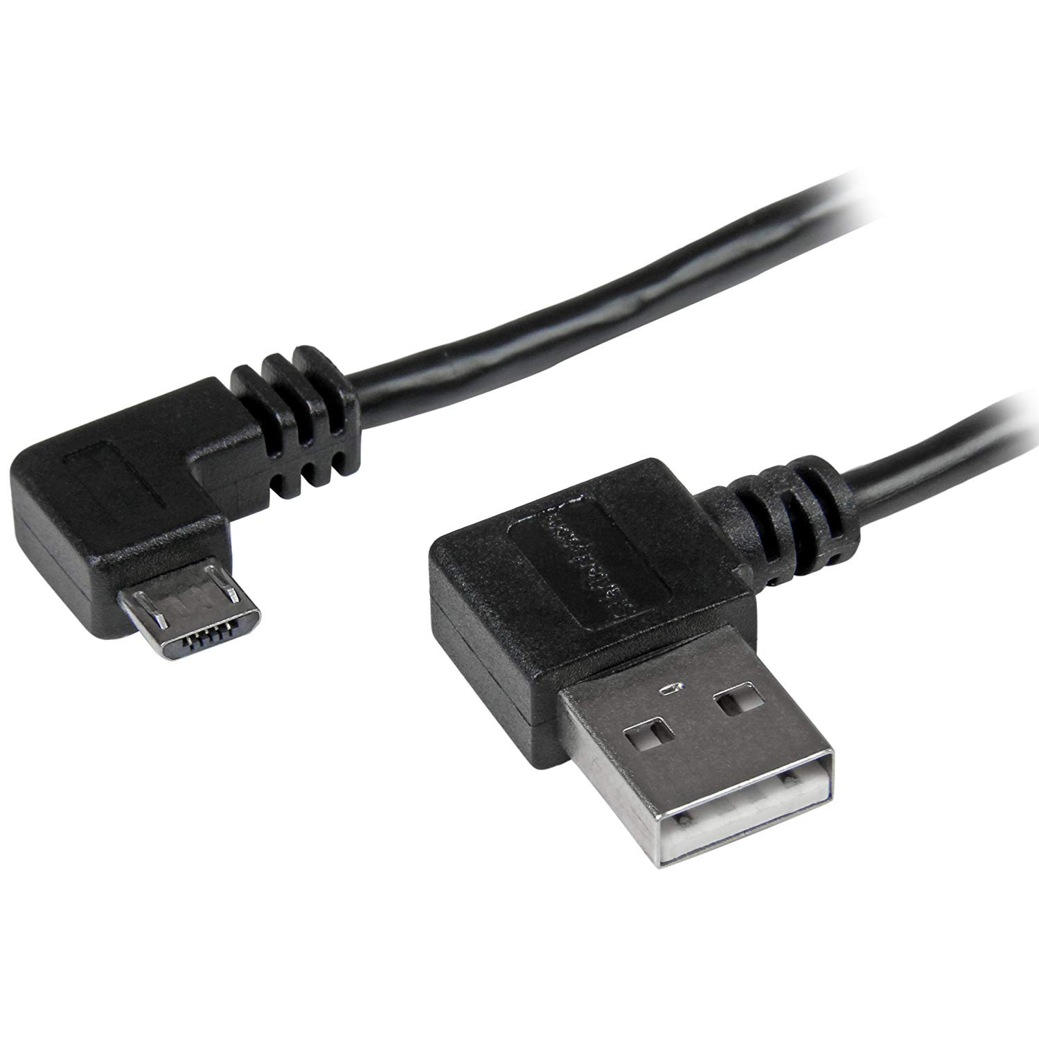 StarTech Right Angle Micro USB Cable - 1 ft / 0.5m - 90 degree - USB Cord - USB Charger Cable - USB to Micro USB Cable (USBAUB50CMRA) - USB cable - Micro-USB Type B (M) right-angled to USB (M) - USB 2.0 - 50 cm - black - for P/N: USB2PCARBK, USB2PCARBKS,