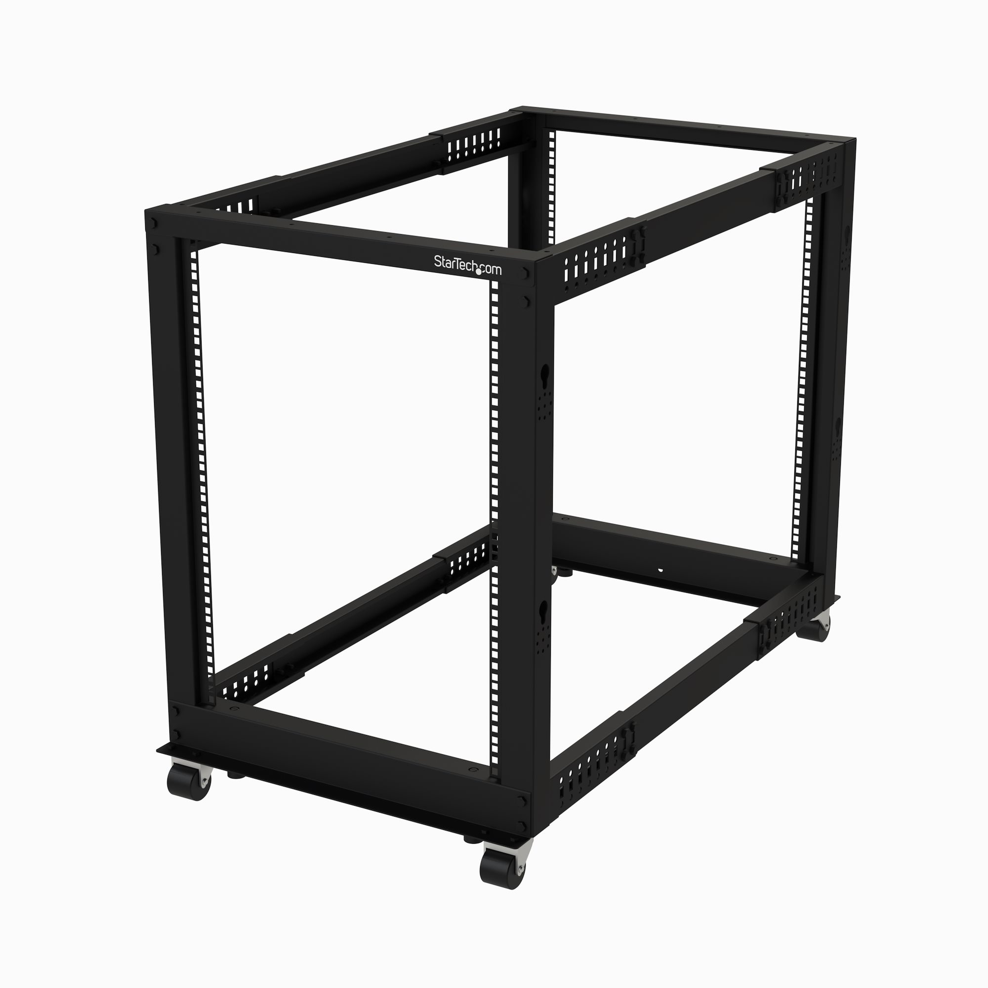 Startech 15U 19" Open Frame Server Rack, 4 Post Adjustable Depth 22-40" Mobile, Free Standing Rolling Network/Computer Equipment Data Rack, Dell PowerEdge, HP ProLiant ThinkServer - Adjustable Server Rack (4POSTRACK15U) - Rack open frame - 4-post - floor-