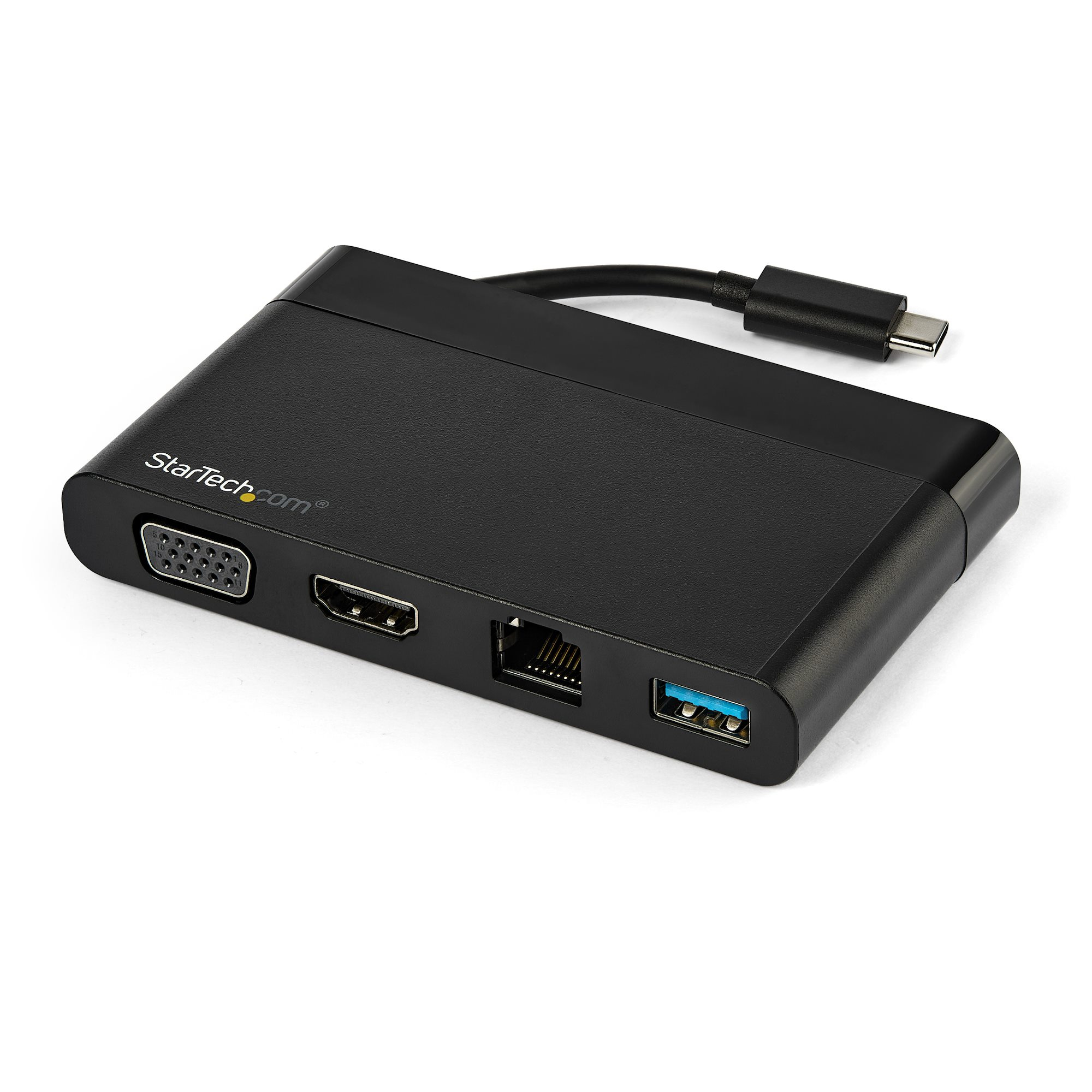 Startech USB C Multiport Adapter with HDMI, VGA, Gigabit Ethernet & USB 3.0, USB C to 4K HDMI or 1080p VGA Display Mini Dock Hub, USB Type-C Travel Docking Station for USB-C Laptops - Portable USB-C Dock (DKT30CHVCM) - Docking station - USB-C - VGA, HDMI