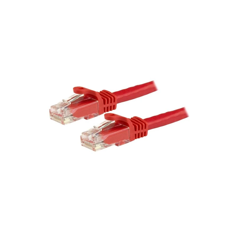 Startech 7.5m CAT6 Ethernet Cable, 10 Gigabit Snagless RJ45 650MHz 100W PoE Patch Cord, CAT 6 10GbE UTP Network Cable w/Strain Relief, Red, Wiring is UL Certified/TIA - Category 6 - 24AWG (N6PATC750CMRD) - Patch cable - RJ-45 (M) to RJ-45 (M) - 7.5 m - UT