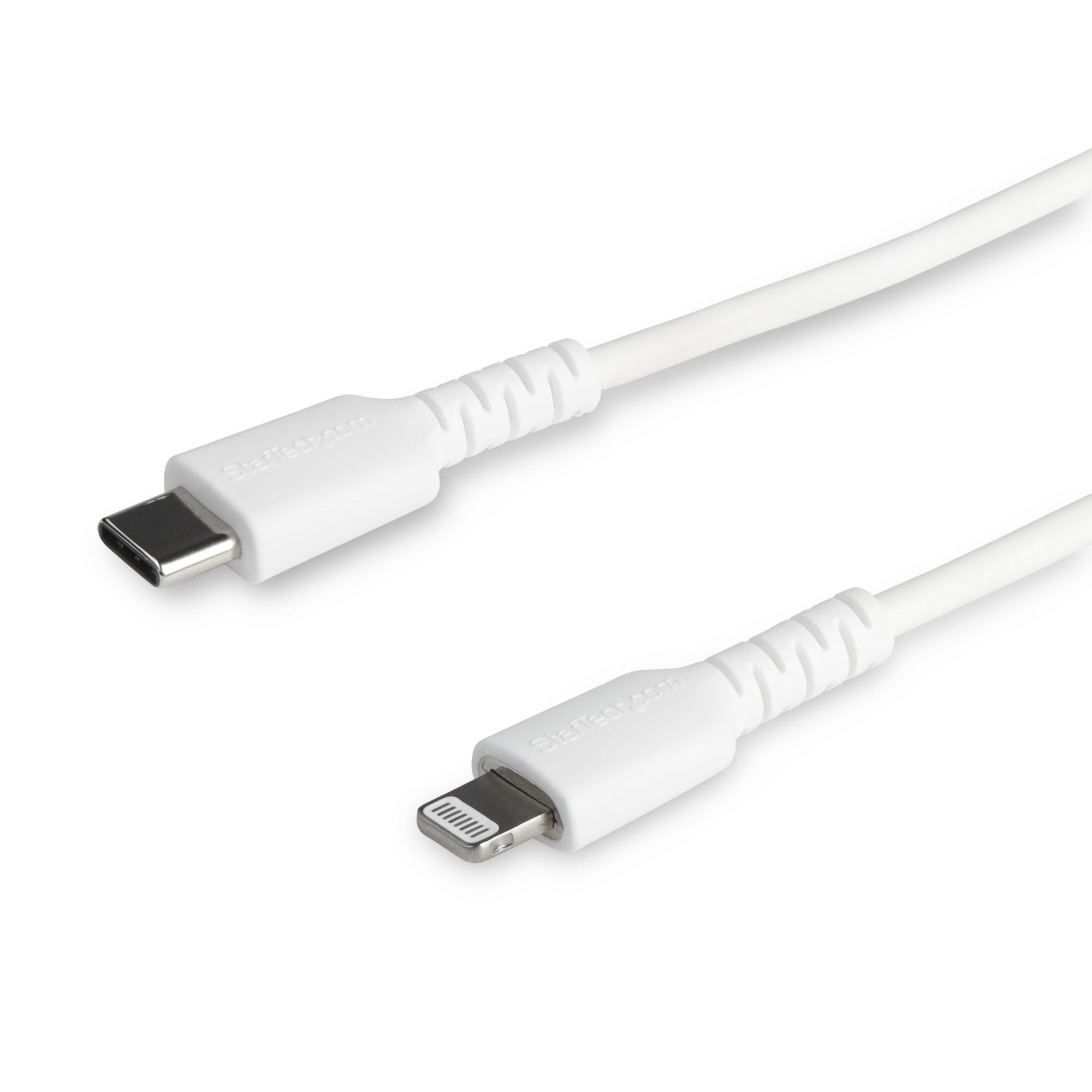Startech (1m) Durable White USB-C to Lightning Cable, Heavy Duty Rugged Aramid Fiber USB Type A to Lightning Charger/Sync Power Cord, Apple MFi Certified iPad/iPhone 12 Pro Max - iPhone 7/8/11/11 Pro - Lightning cable - Lightning male to USB-C male - 1 m