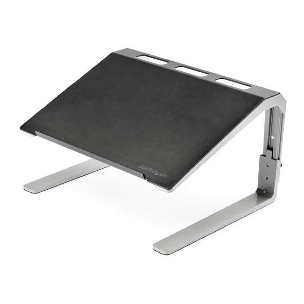 Startech Adjustable Laptop Stand - Heavy Duty Steel & Aluminum - 3 Height Settings - Tilted - Ergonomic Laptop Riser for Desk (LTSTND) - Notebook stand - desktop - 17" - black, silver