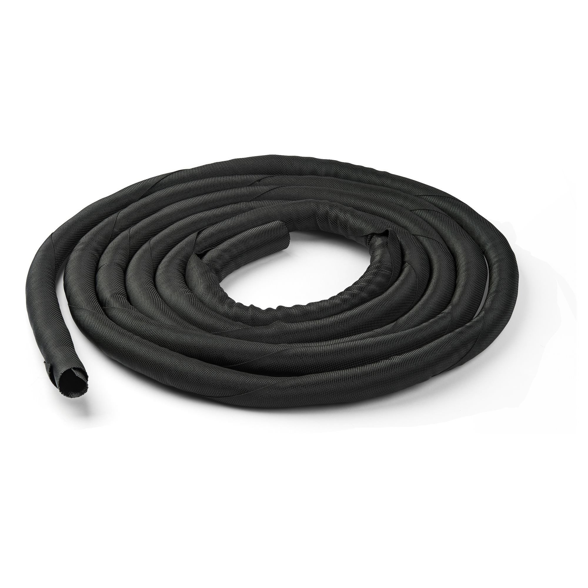 Startech 15' (4.6m) Cable Management Sleeve, Flexible Coiled Cable Wrap, 1-1.5" diameter Expandable Sleeve, Polyester Cord Manager/Protector/Concealer, Black Trimmable Cable Organizer - Cable & Wire Hider (WKSTNCM2) - Cable concealer - black - 4.6 m
