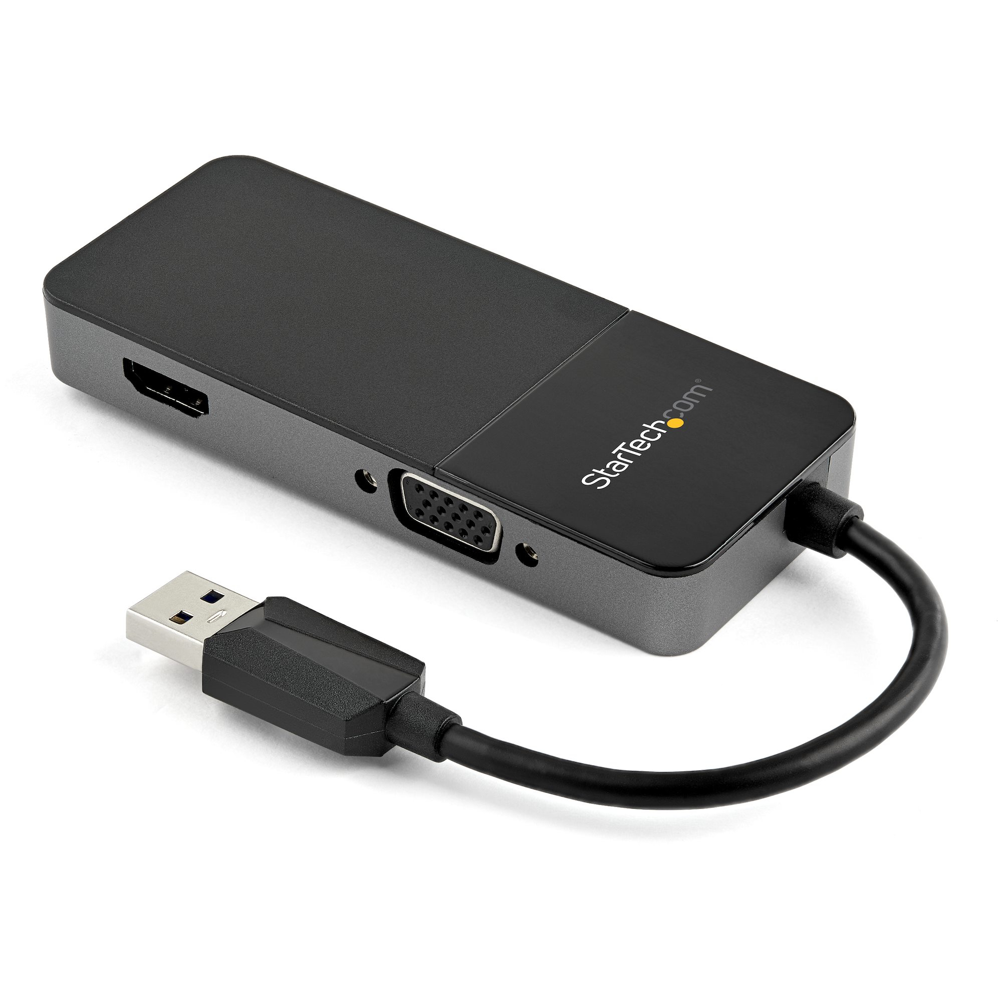 Startech USB 3.0 to HDMI and VGA Adapter, 4K/1080p USB Type-A Dual Monitor Multiport Adapter Converter, External Video Graphics Card for Multiple Screens, Multi Display USB Adapter - USB 3.0 to HDMI VGA (USB32HDVGA) - Adapter - USB Type A male to HD-15 (V