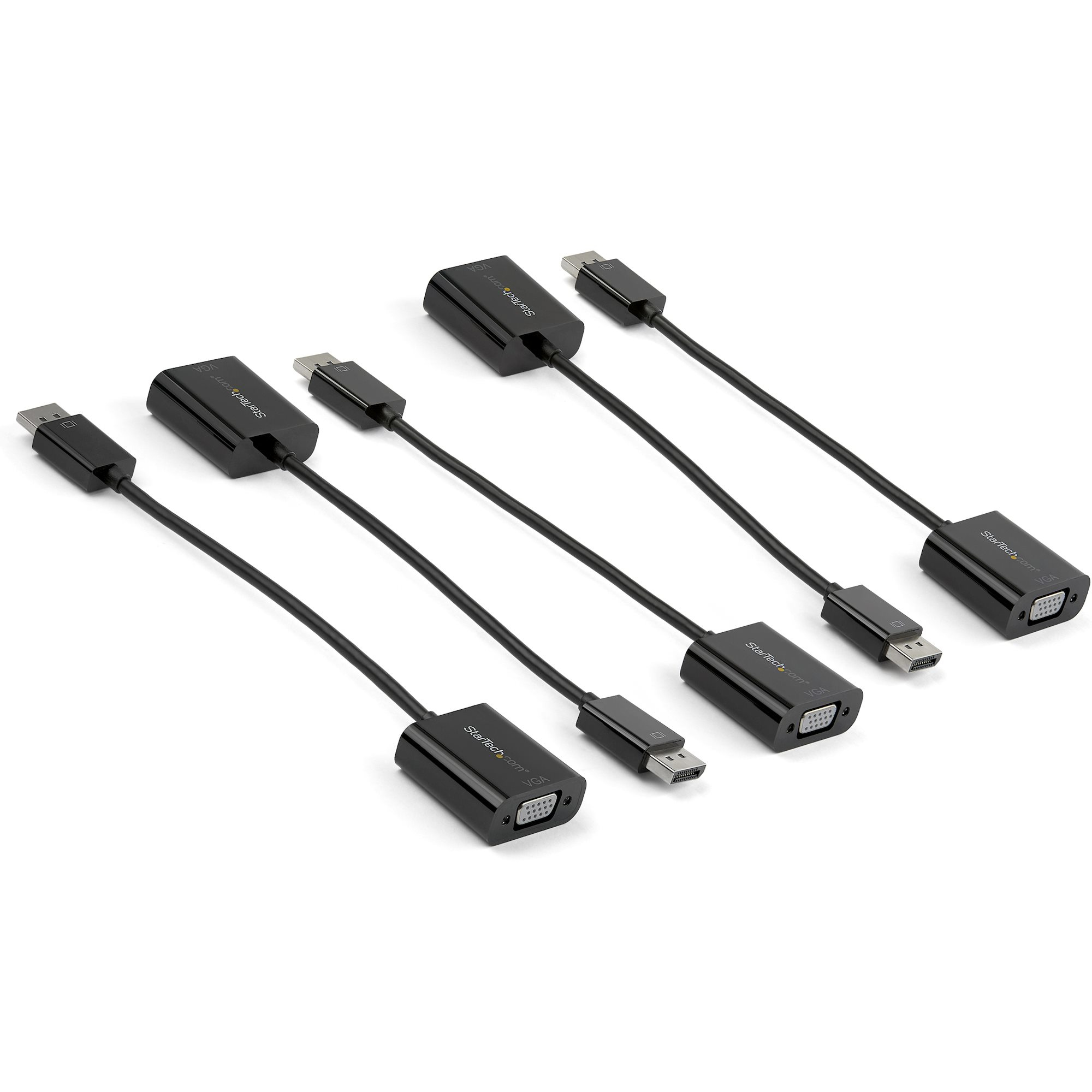 StarTech 5-Pack DisplayPort to VGA Adapter, DisplayPort 1.2 HBR2 to VGA Active Adapter, Digital DP to Analog VGA Video Converter Dongle, DisplayPort Male to VGA Female Monitor Adapter - Active DP 1.2 to VGA (DP2VGA3X5) - Adapter - DisplayPort (M) to HD-15