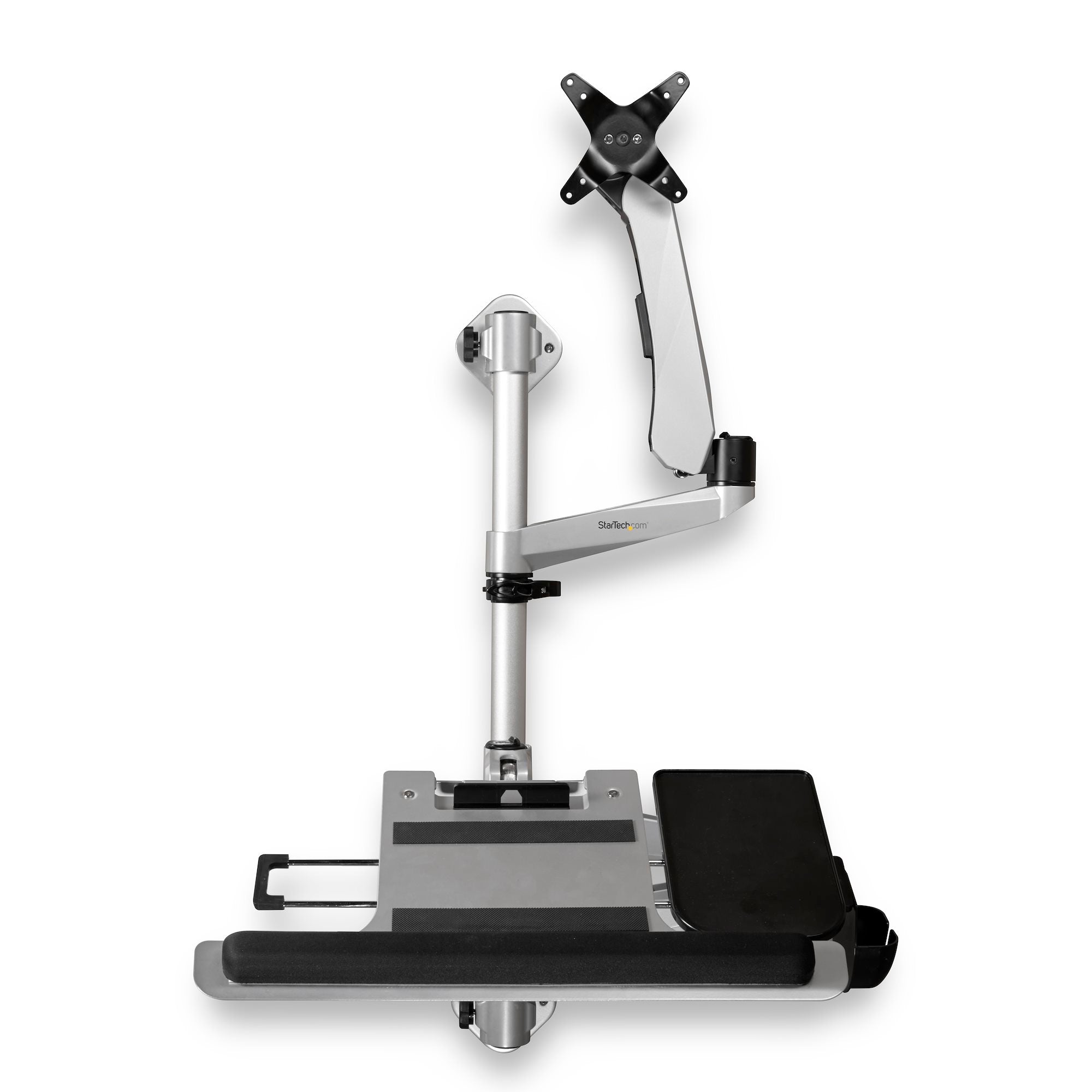 Startech Wall Mount Workstation, Articulating Standing Desk w/ Ergonomic Height Adjustable Monitor Arm & Padded Keyboard Tray, 34" VESA Display, Foldable Wall Mounted Sit Stand Desk - Foldable Standing Desk (WALLSTSI1) - Mounting kit (pole, mouse holder,