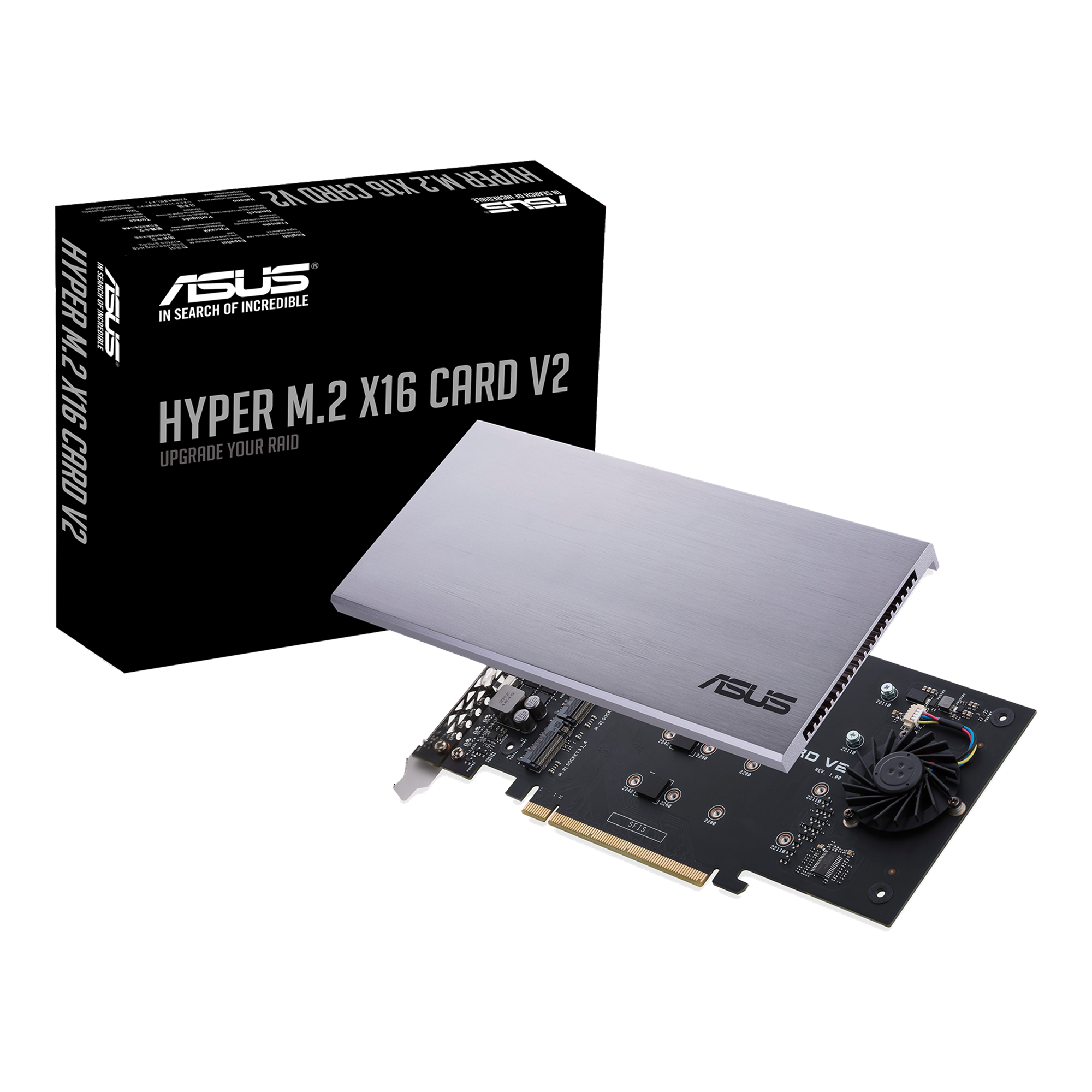 ASUS HYPER M.2 X16 CARD V2 - Interface adapter - M.2 - Expansion Slot to M.2 - M.2 Card - PCIe 3.0 x16