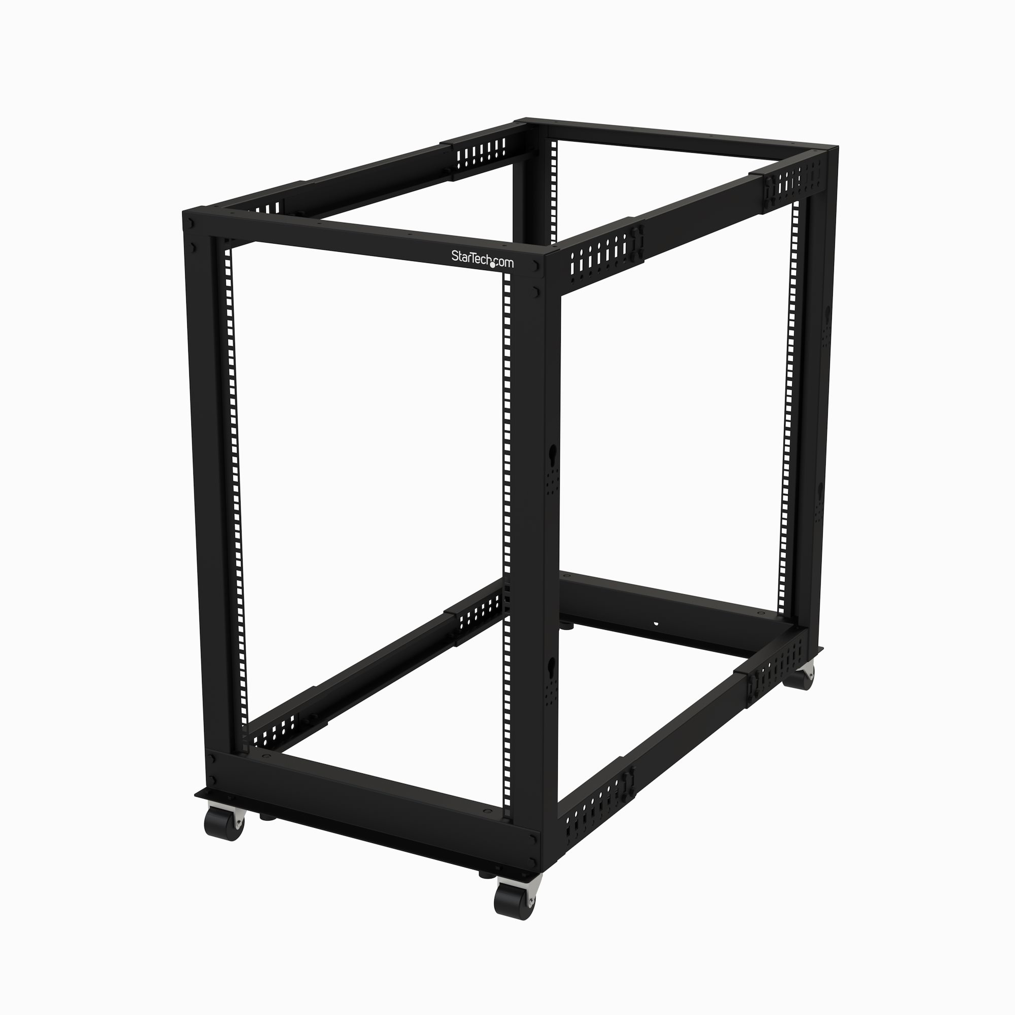 Startech 18U 19" Open Frame Server Rack, 4 Post Adjustable Depth 22-40" Mobile, Free Standing Rolling Network/Computer Equipment Data Rack, Dell PowerEdge, HP ProLiant ThinkServer - Adjustable Server Rack (4POSTRACK18U) - Rack open frame - 4-post - floor-