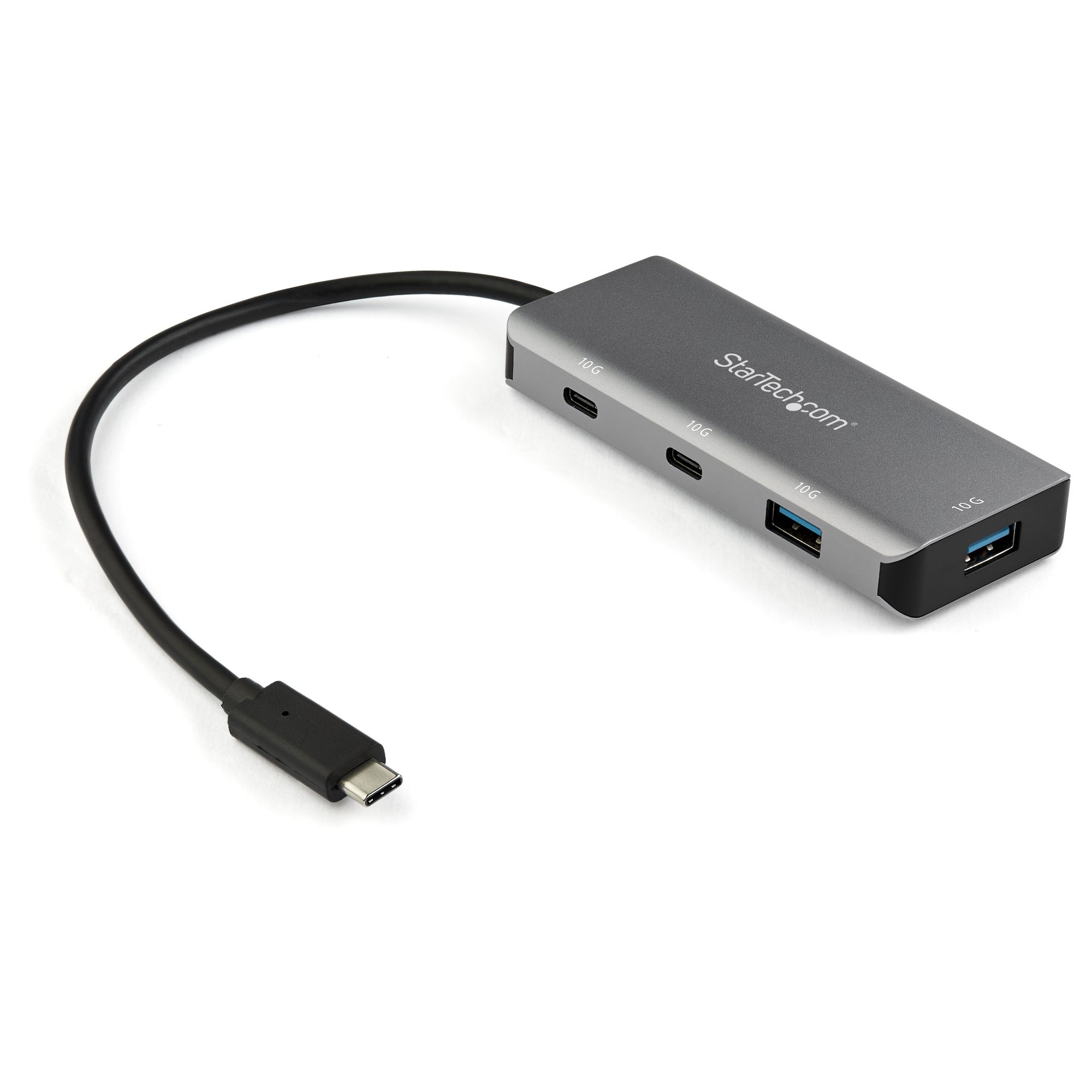 Startech 4 Port USB C Hub w/ 2x USB A & 2x USB C, SuperSpeed 10Gbps USB Type-C 3.1/3.2 Gen 2 Hub, USB Bus Powered, Portable USB-C to USB Adapter Hub, Aluminum, 9.8" (25cm) Cable - Windows/macOS/Linux - Hub - 2 x USB-C + 2 x USB 3.1 Gen 2 - desktop - for P