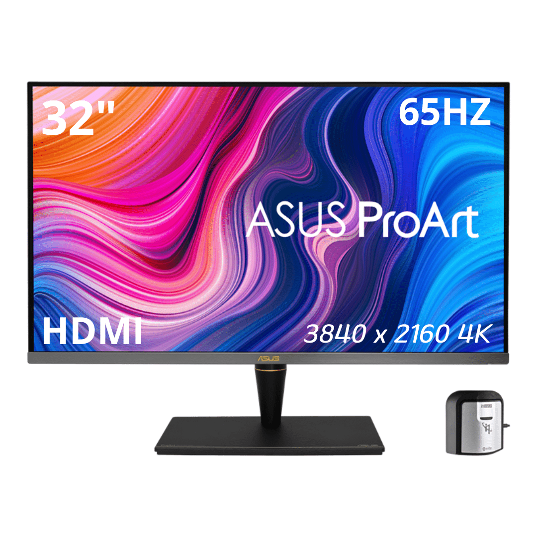 ASUS ProArt PA32UCX-PK - LED monitor - 32" - 3840 x 2160 4K @ 65 Hz - IPS - 1200 cd/m² - 1000:1 - DisplayHDR 1000 - 5 ms - 3xHDMI, DisplayPort, 2xThunderbolt 3 - speakers - black - with X-Rite i1 Display Pro