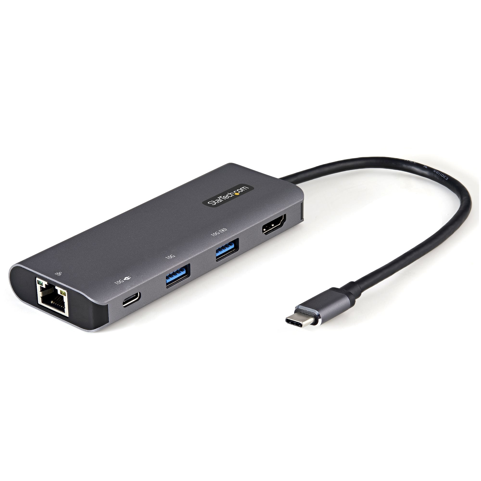 Startech USB C Multiport Adapter, 10Gbps USB Type-C Mini Dock with 4K 30Hz HDMI, 100W Power Delivery Passthrough, 3-Port USB Hub, GbE, Portable USB 3.1/3.2 Gen 2 Laptop Dock, 10" Cable - Portable Travel Dock - Docking station - USB-C 3.2 Gen 2 / Thunderbo