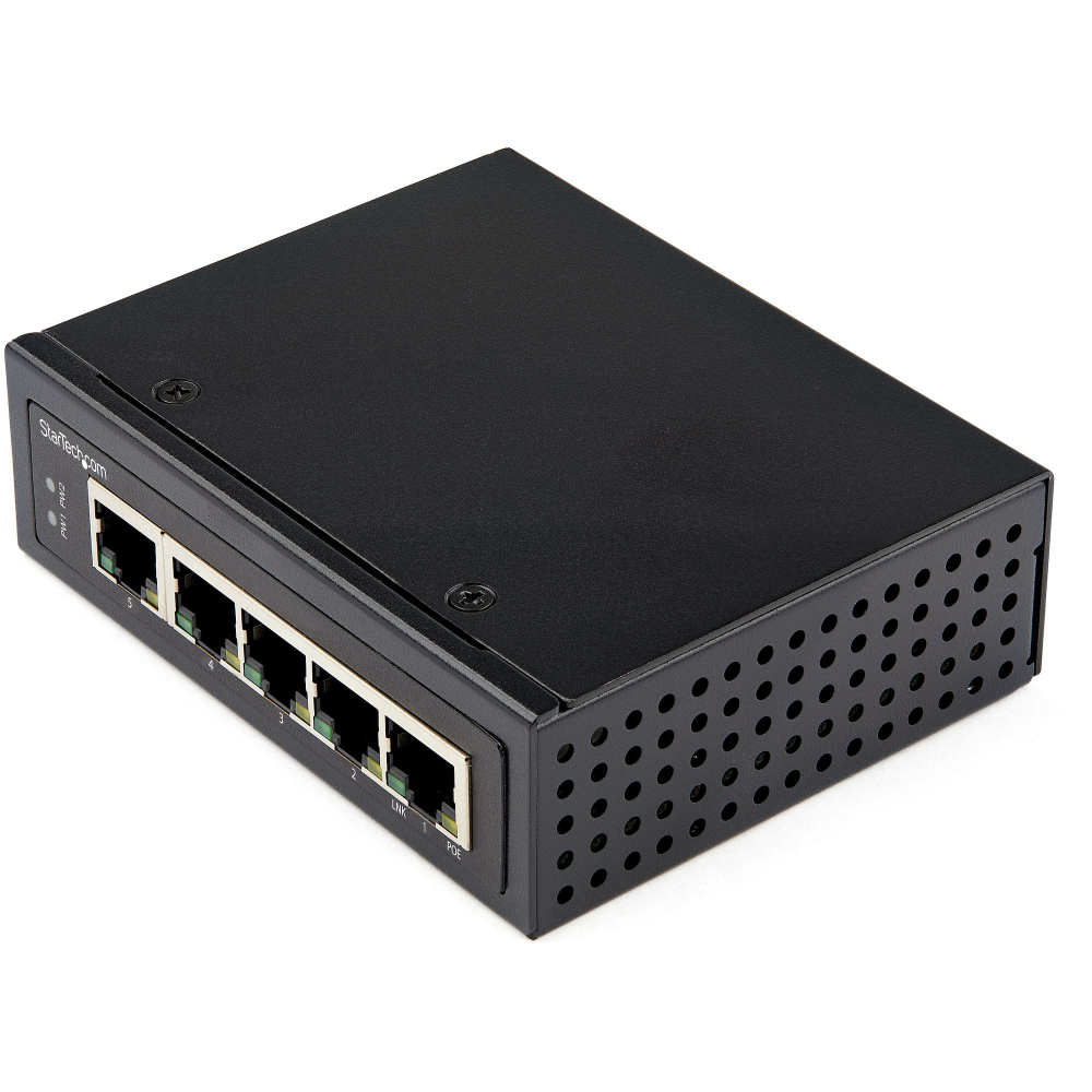 Startech Industrial 5 Port Gigabit PoE Switch, 30W, Power Over Ethernet Switch, Hardened GbE PoE+ Unmanaged Switch, Rugged High Power Gigabit Network Switch IP-30 Housing/-40 C to 75 C - Gigabit Ethernet PoE (IESC1G50UP) - Switch - unmanaged - 4 x 10/100/