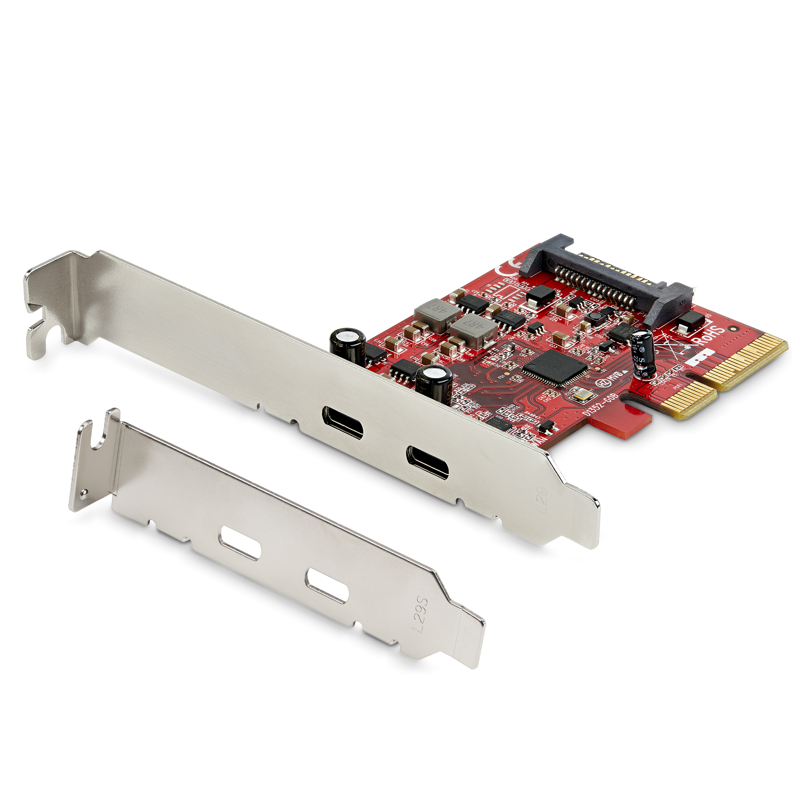 Startech PCIe USB 3.1 Card, 2x USB C 3.1 Gen 2 10Gbps, PCIe Gen 3 x4, ASM3142 Chipset, USB Type-C PCI Express Card, 2-Port USB 3.2 Gen 2x1 Expansion Add-On Card, Windows, macOS, Linux - Full/Low-Profile - USB adapter - PCIe 3.0 x4 low profile - USB-C 3.1