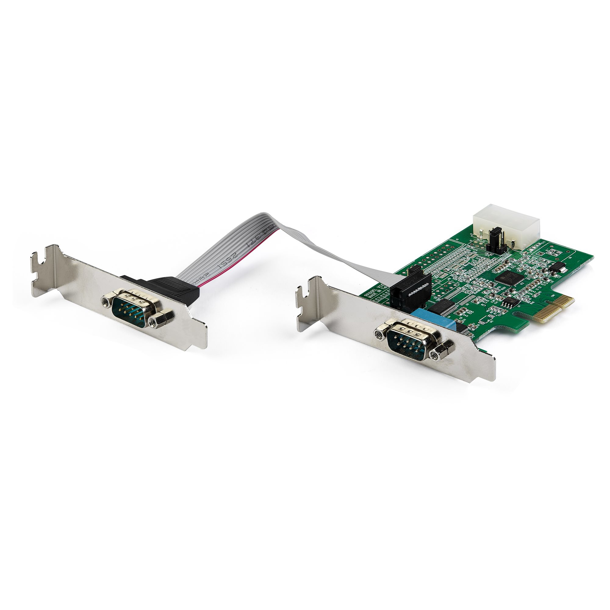 Startech 2-port PCI Express RS232 Serial Adapter Card, PCIe RS232 Serial Host Controller Card, PCIe to Serial DB9 COM Ports, 16950 UART, Low Profile Expansion Card, Windows/macOS/Linux - Full/Low-Profile (PEX2S953LP) - Serial adapter - PCI Express x1 low