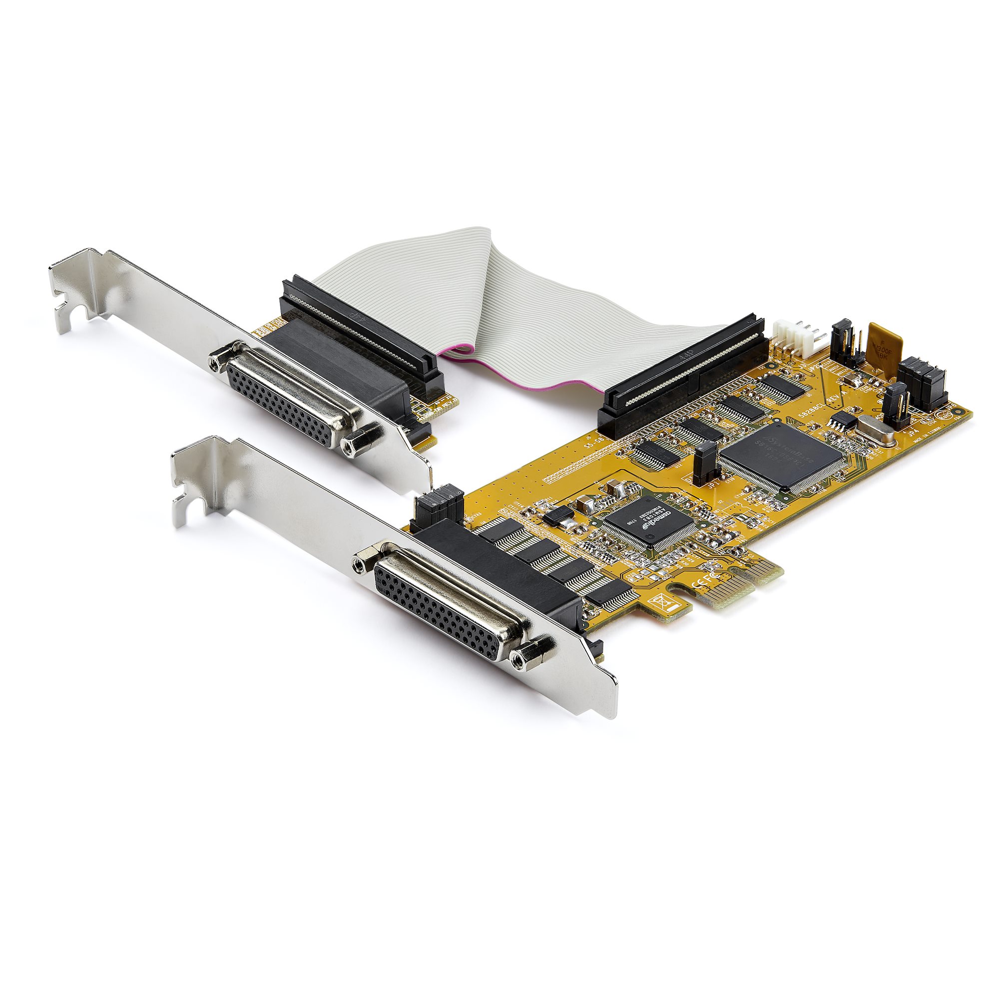 Startech 8-Port PCI Express RS232 Serial Adapter Card, PCIe RS232 Serial Card, 16C1050 UART, Low Profile Serial DB9 Controller/Expansion Card, 15kV ESD Protection, Windows/Linux - Full Profile Bracket Incl - Serial adapter - PCIe low profile - RS-232 x 8