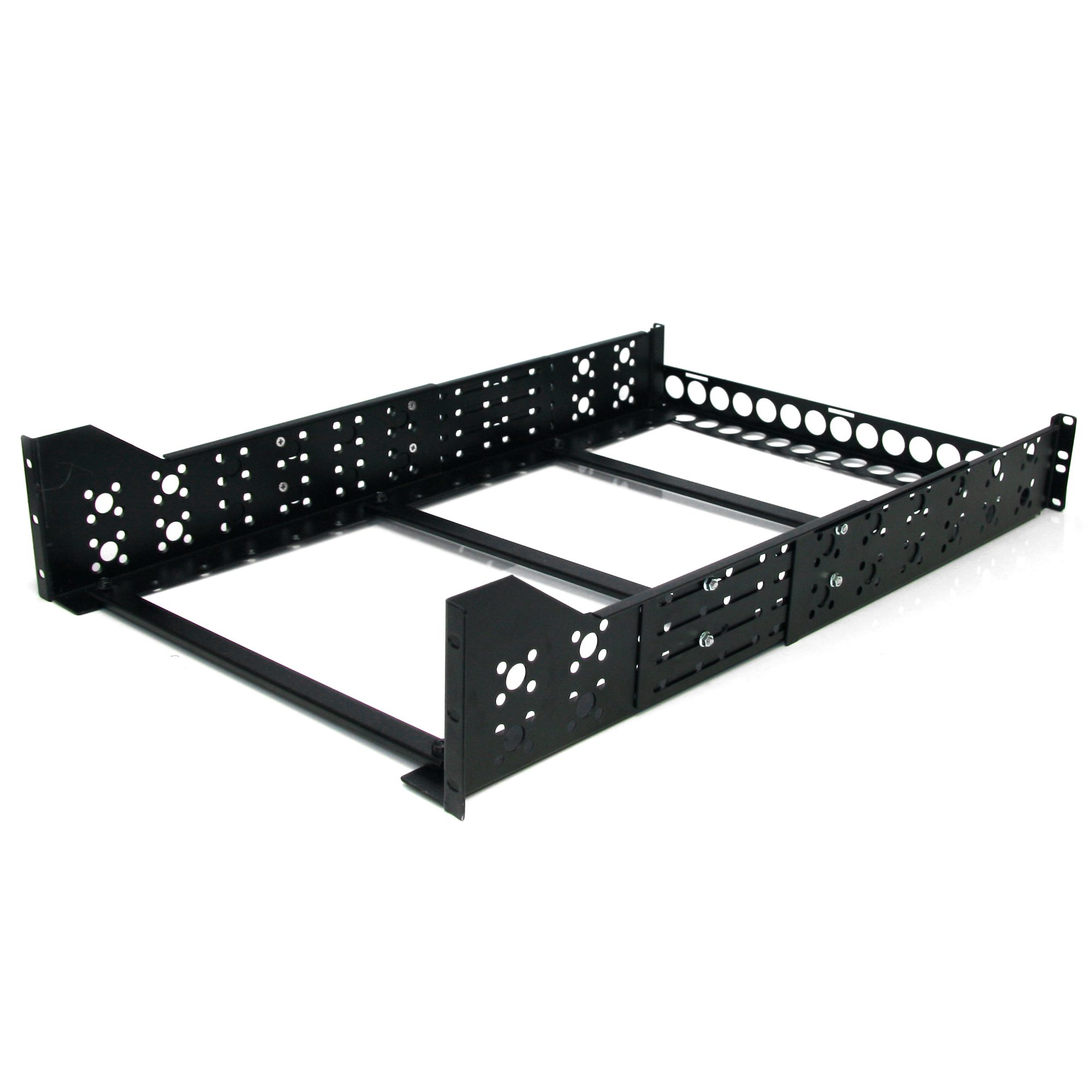 Startech 3U Universal Server Rack Rails - TAA Compliant Fixed Mounting Rails - 19" Adjustable Depth Rack Mount Rails (UNIRAILS3U) - Rack rail - black - 3U - 19" - for P/N: RK1233BKM, RK2433BKM, RK2537BKM, RK3236BKF, RK4236BKB, RK4242BK24, RK4242BK30