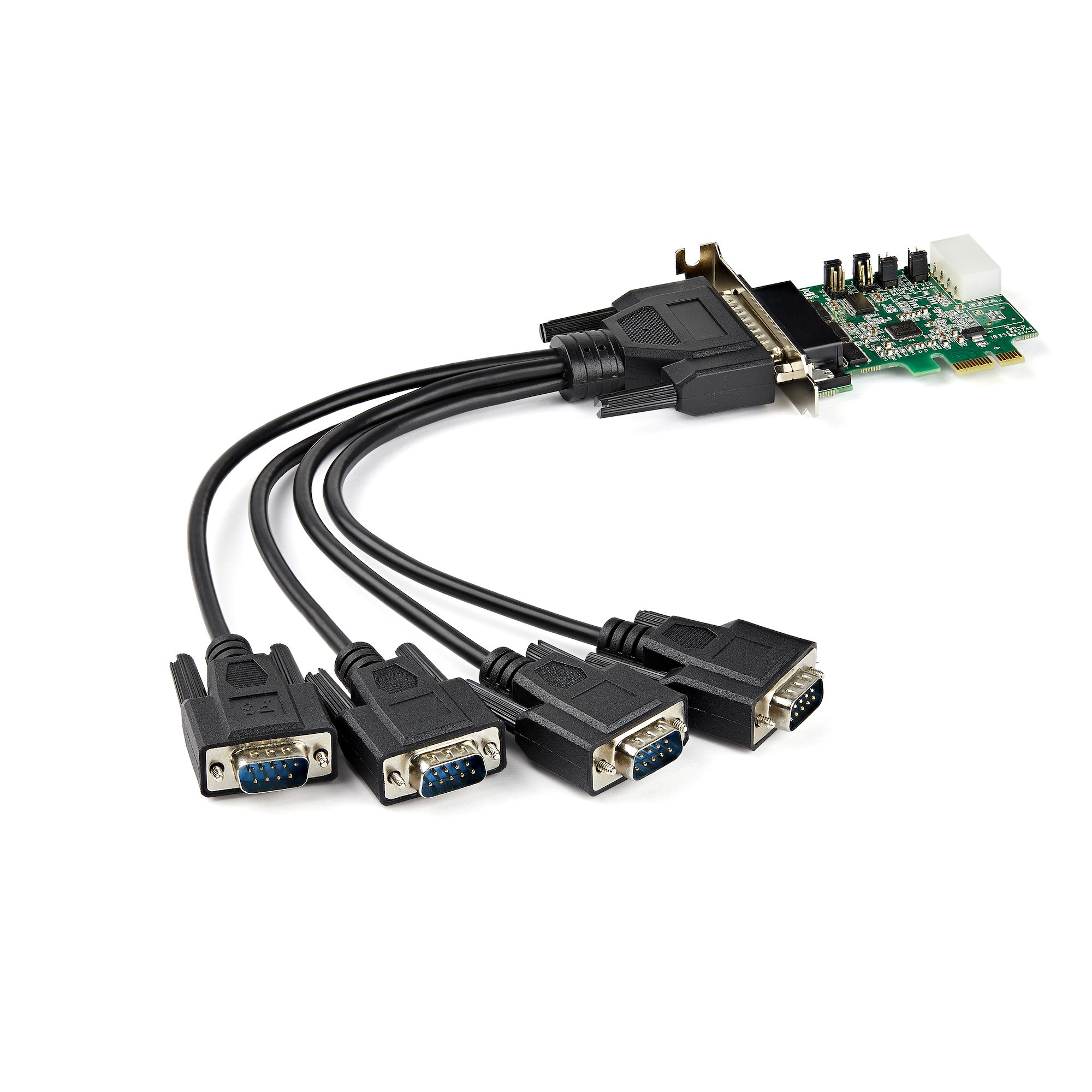 Startech 4-port PCI Express RS232 Serial Adapter Card, PCIe RS232 Serial Host Controller Card, PCIe to Serial DB9, 16950 UART, Low Profile Desktop Expansion Card, Windows, macOS, Linux - Full/Low-Profile (PEX4S953LP) - Serial adapter - PCI Express x1 low