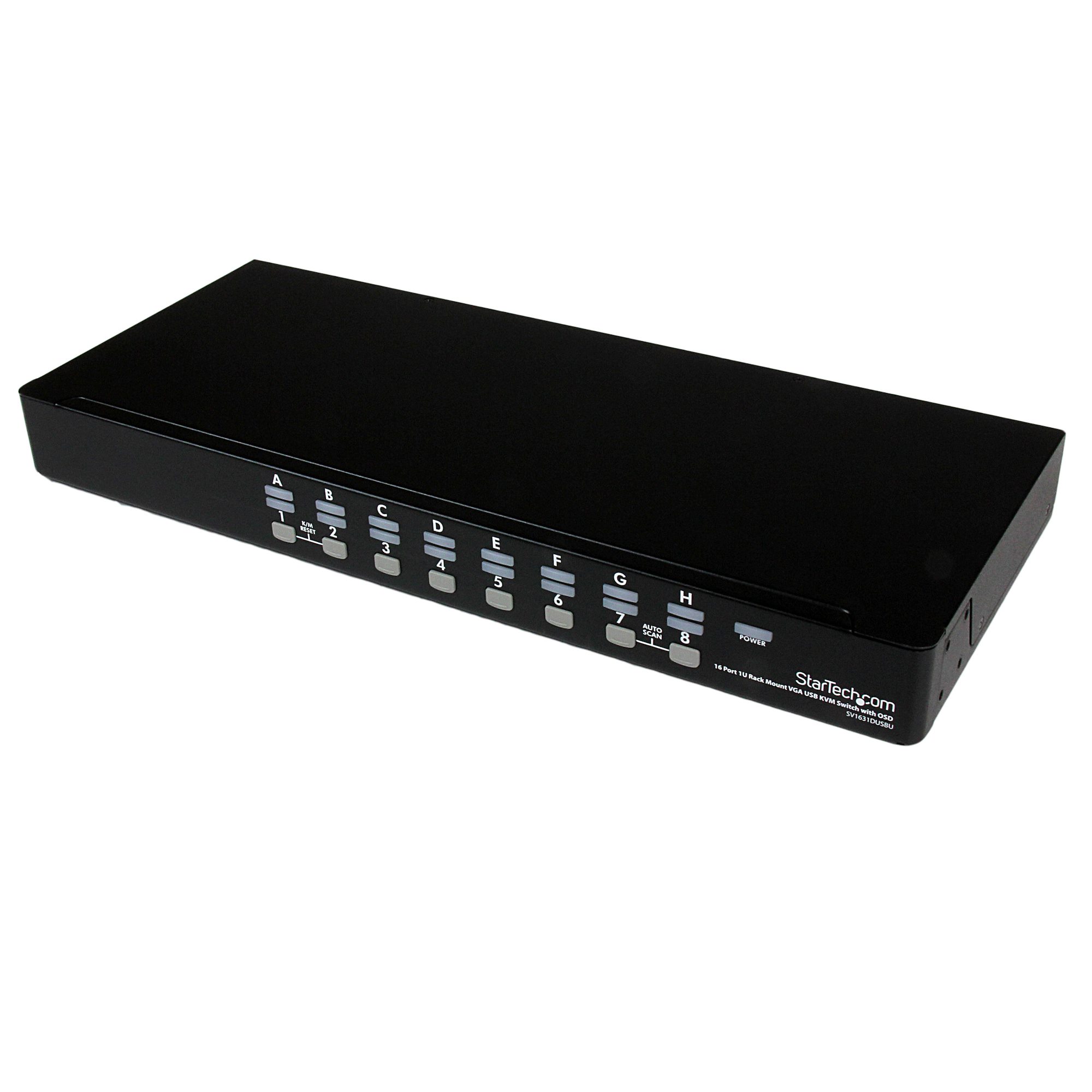 Startech 16 Port 1U Rackmount USB KVM Switch with OSD (SV1631DUSBU) - KVM switch - 16 x KVM port(s) - 1 local user - desktop - for P/N: RK3236BKF, RK4236BKB, RKCONS1701, RKCONS17HD, RKCONS1901, RKCONS1908K, RKCONS1916K