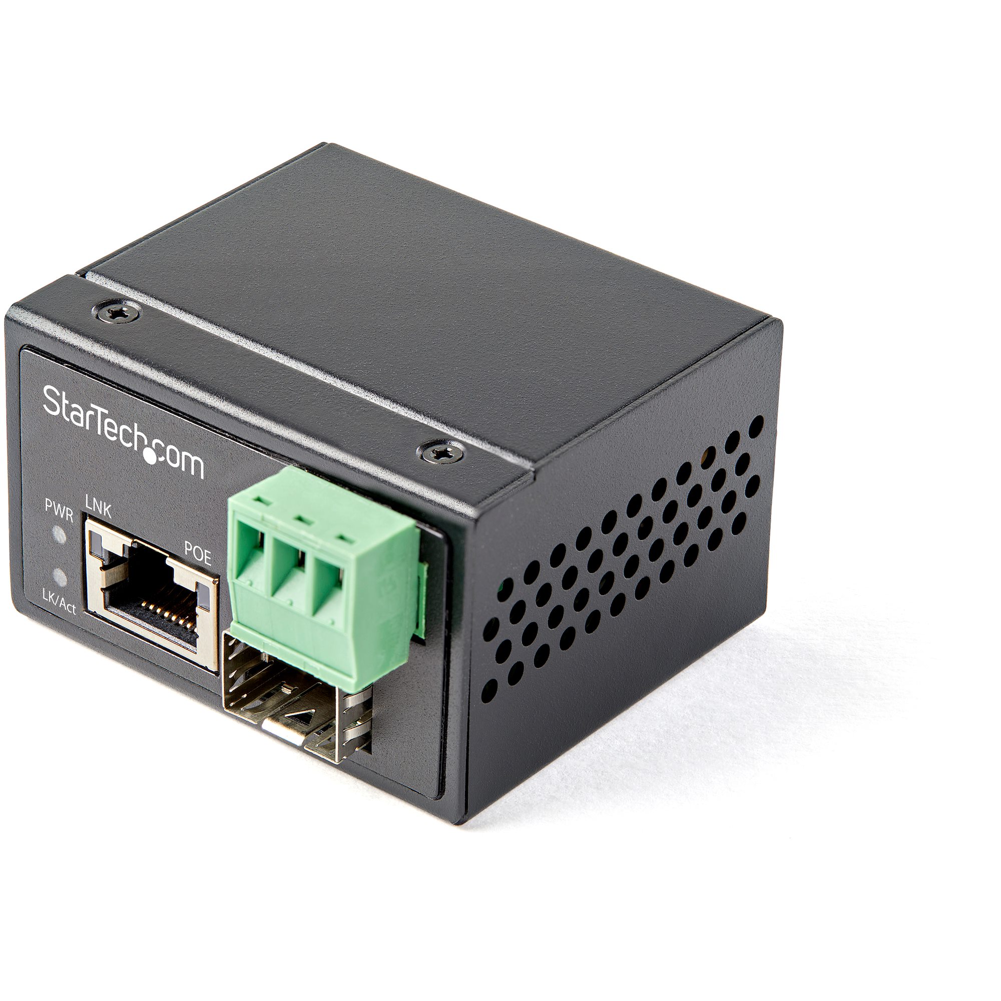 Startech PoE+ Industrial Fiber to Ethernet Media Converter 30W, SFP to RJ45, Singlemode/Multimode Fiber Optic to Copper Gigabit Ethernet, Mini/Compact Size, IP-30/ -40 to +75C, 1Gbps - Mini Media Converter (IMC1GSFP30W) - Fibre media converter - 1GbE - 10