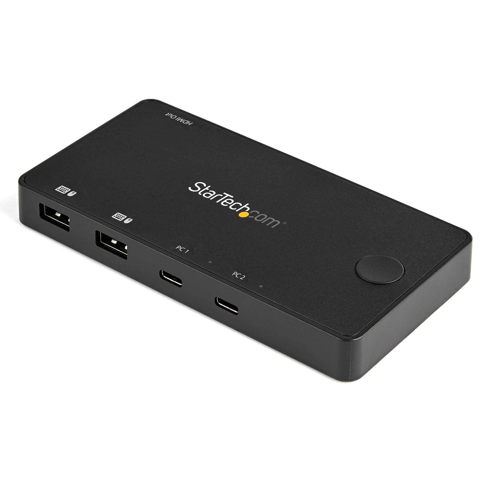 Startech 2 Port USB C KVM Switch, 4K 60Hz HDMI, Compact Dual Port UHD USB Type C Desktop Mini KVM Switch with USB C Cables, Bus Powered, MacBook iPad Pro ThinkPad IdeaPad EliteBook - 4K HDMI KVM Switch - KVM / audio switch - 2 x KVM / audio - desktop