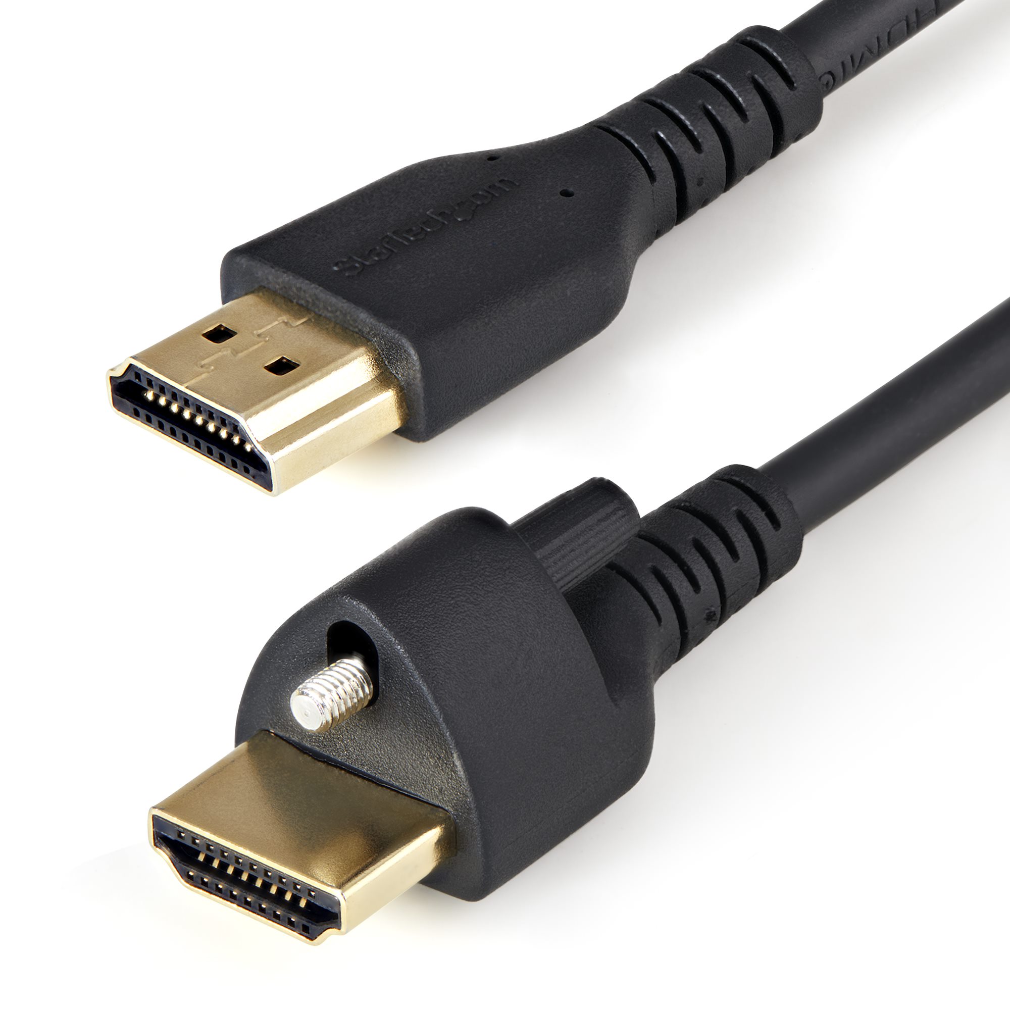 Startech 2m (6ft) HDMI Cable with Locking Screw, 4K 60Hz HDR 10, High Speed HDMI 2.0 Monitor Cable with Locking Screw Connector for Secure Connection, HDMI Cable with Ethernet, M/M - Adjustable M3.0 Screw (HDMM2MLS) - Premium High Speed - HDMI cable with