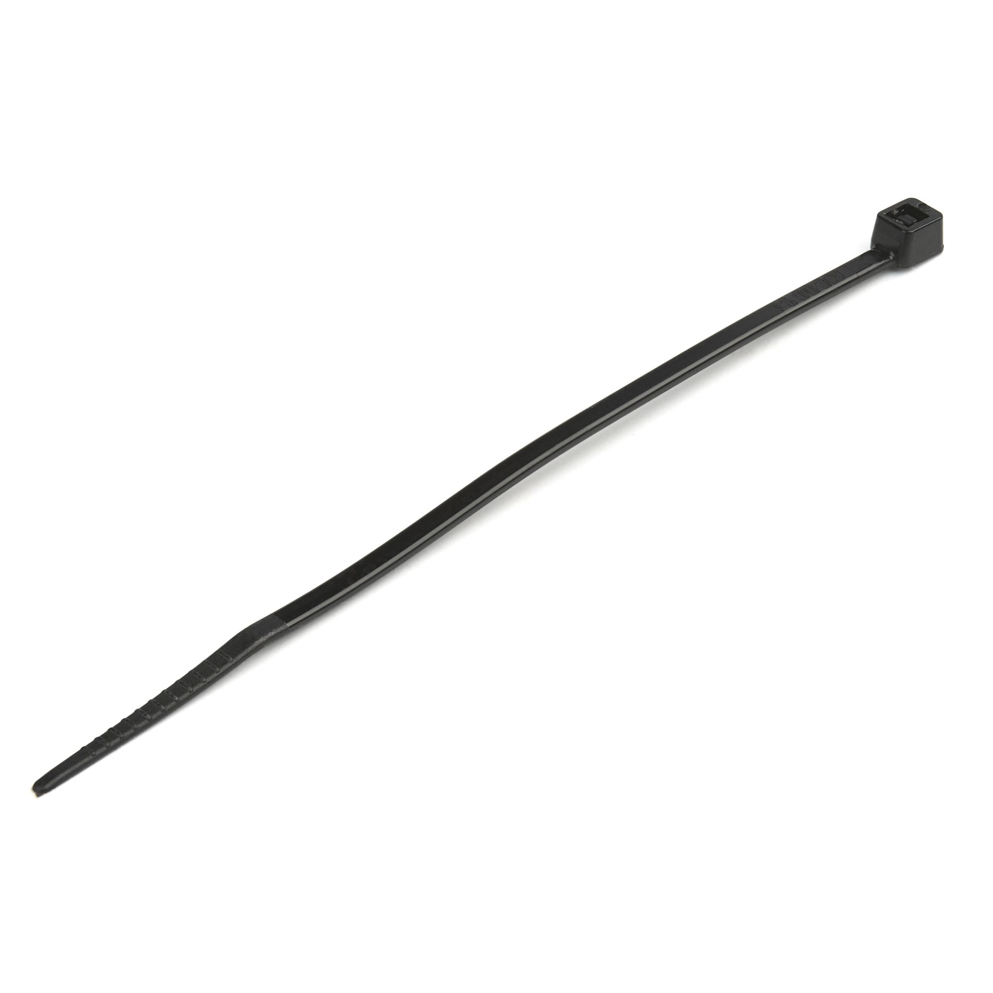 Startech 4"(10cm) Cable Ties, 1/16"(2mm) wide, 7/8"(22mm) Bundle Diameter, 18lb(8kg) Tensile Strength, Nylon Self Locking Zip Ties with Curved Tip, 94V-2/UL Listed, 100 Pack, Black - Nylon 66 Plastic - TAA (CBMZT4B) - Cable tie - 10.16 cm - black - TAA Co