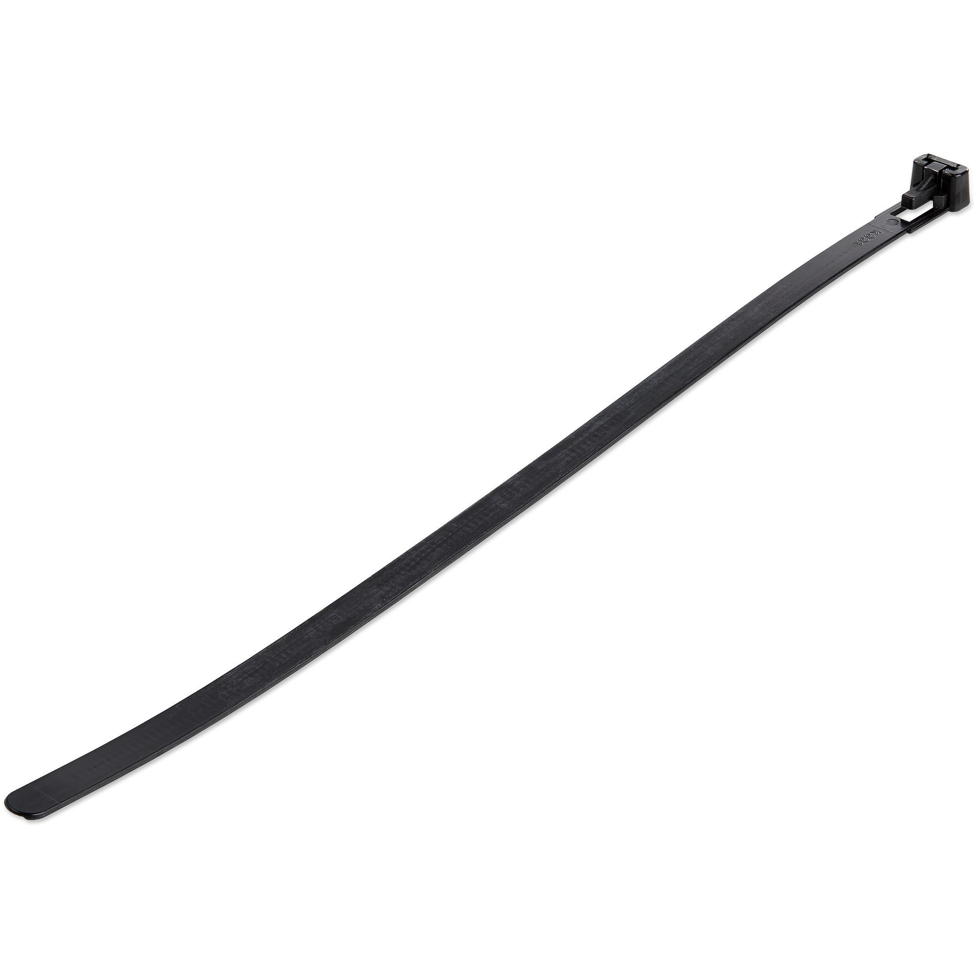 Startech 10"(25cm) Cable Ties, 1/8"(4mm) wide, 2-5/8"(68mm) Bundle Diameter, 50lb(22kg) Tensile Strength, Nylon Self Locking Zip Ties w/Curved Tip, 94V-2/UL Listed, 1000 Pack, Black - Nylon 66 Plastic - TAA (CBMZT10BK) - Cable tie - 25.4 cm - black - TAA
