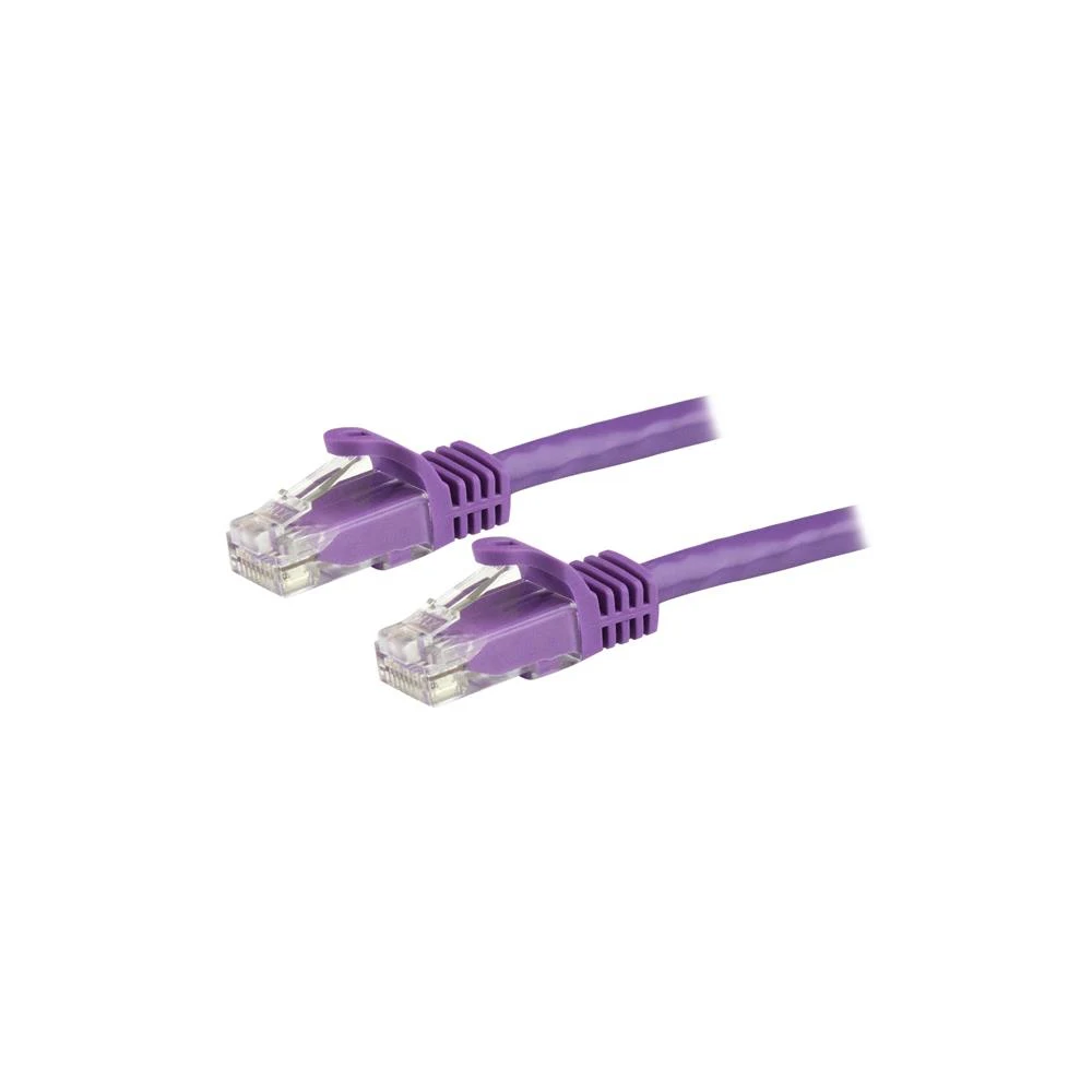 Startech 1.5m CAT6 Ethernet Cable, 10 Gigabit Snagless RJ45 650MHz 100W PoE Patch Cord, CAT 6 10GbE UTP Network Cable w/Strain Relief, Purple, Wiring is UL Certified/TIA - Category 6 - 24AWG (N6PATC150CMPL) - Patch cable - RJ-45 (M) to RJ-45 (M) - 1.5 m -