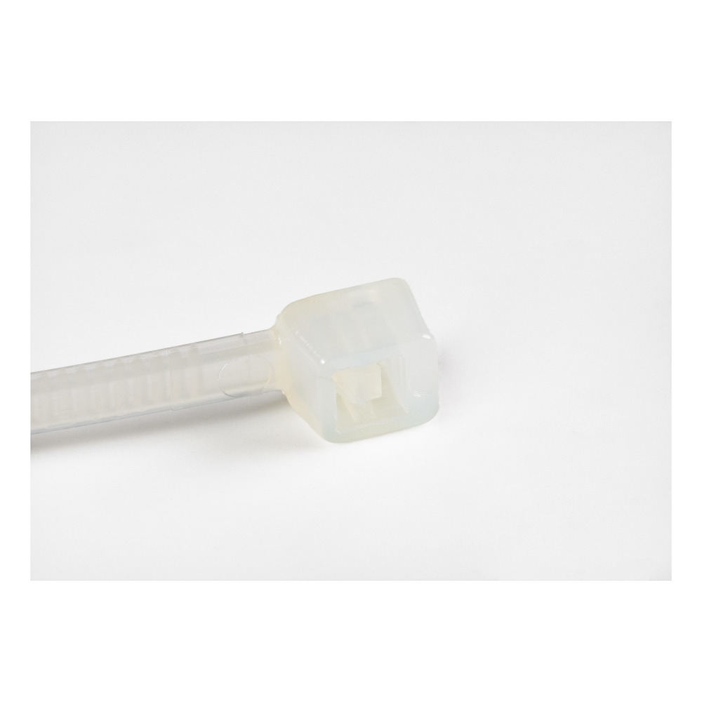 Startech 10cm(4") Cable Ties, 2mm(1/16") wide, 22mm(7/8") Bundle Diameter, 8kg(18lb) Tensile Strength, Nylon Self Locking Zip Ties with Curved Tip, 94V-2/UL Listed, 100 Pack, White - Nylon 66 Plastic - TAA (CBMZT4N) - Cable tie - 10.16 cm - white - TAA Co