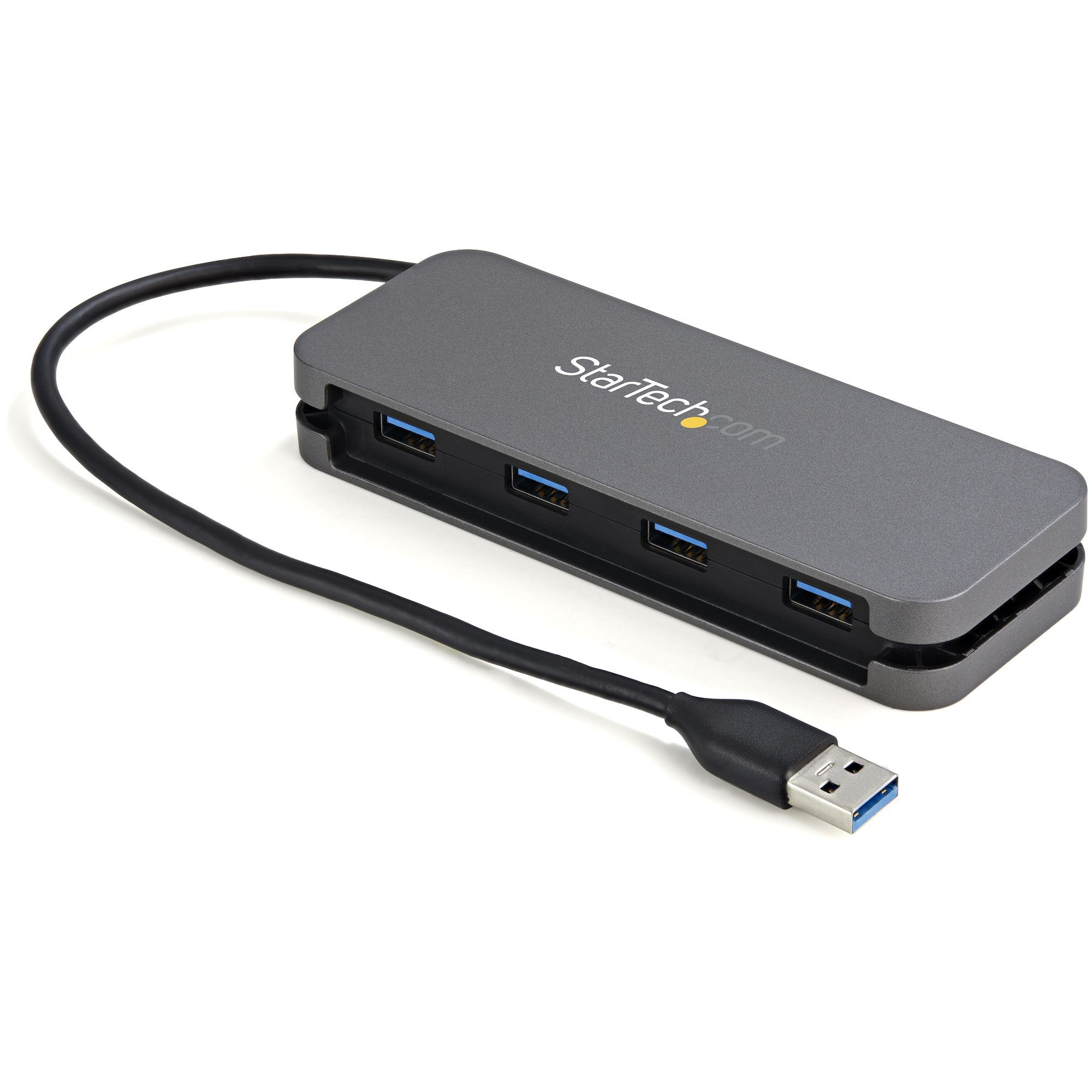 Startech 4 Port USB 3.0 Hub, 4x USB-A, 5Gbps Laptop/Desktop USB Type-A Hub, USB Bus Powered, 11" Long Cable with Cable Management (HB30AM4AB) - Hub - 4 x USB 3.2 Gen 1 - desktop