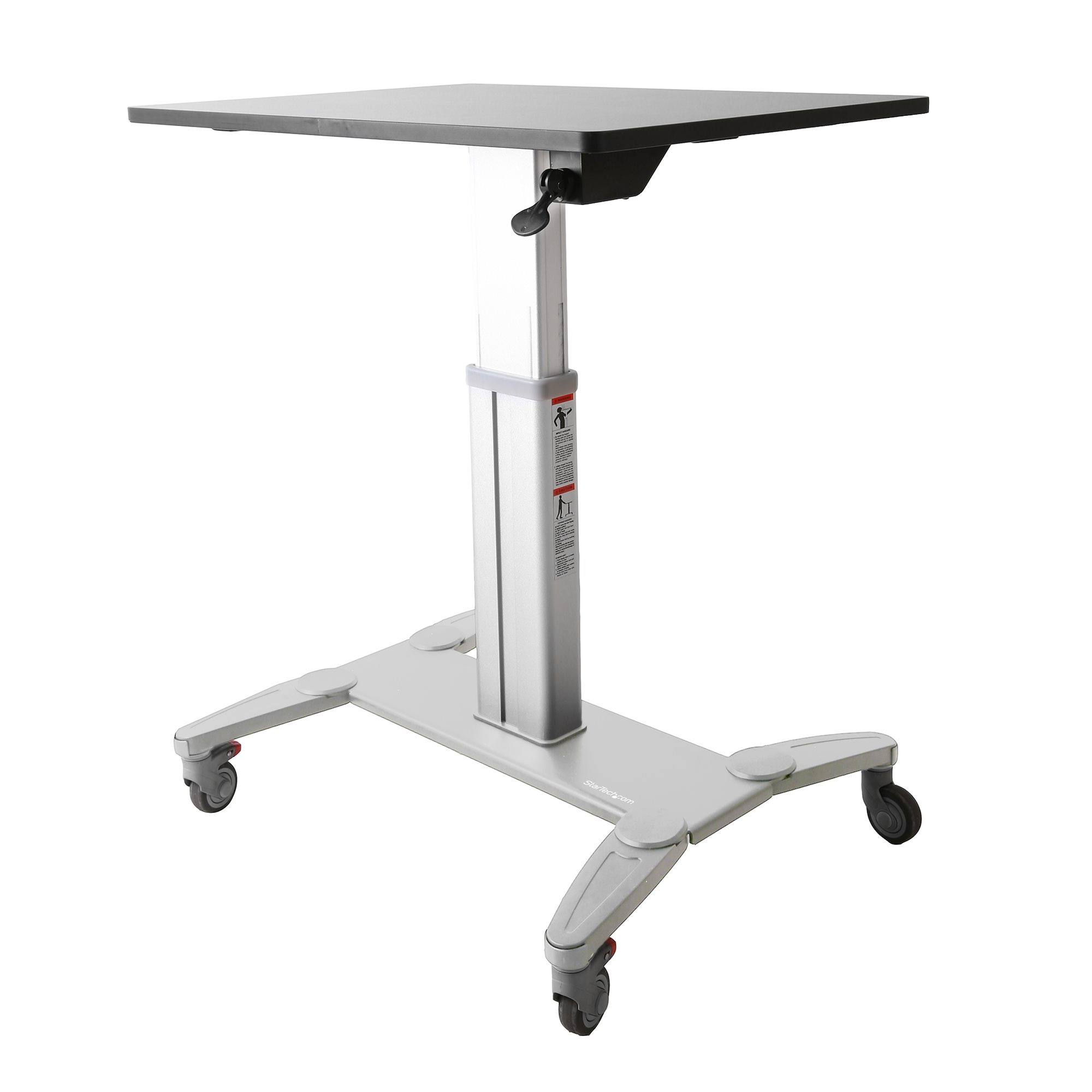 Startech Mobile Standing Desk, Portable Sit Stand Ergonomic Height Adjustable Cart on Wheels, Rolling Computer/Laptop Workstation Table with Locking One-Touch Lift for Teacher/Student - Mobile Sit Stand Desk (STSCART2) - Sit/standing desk - mobile - elect
